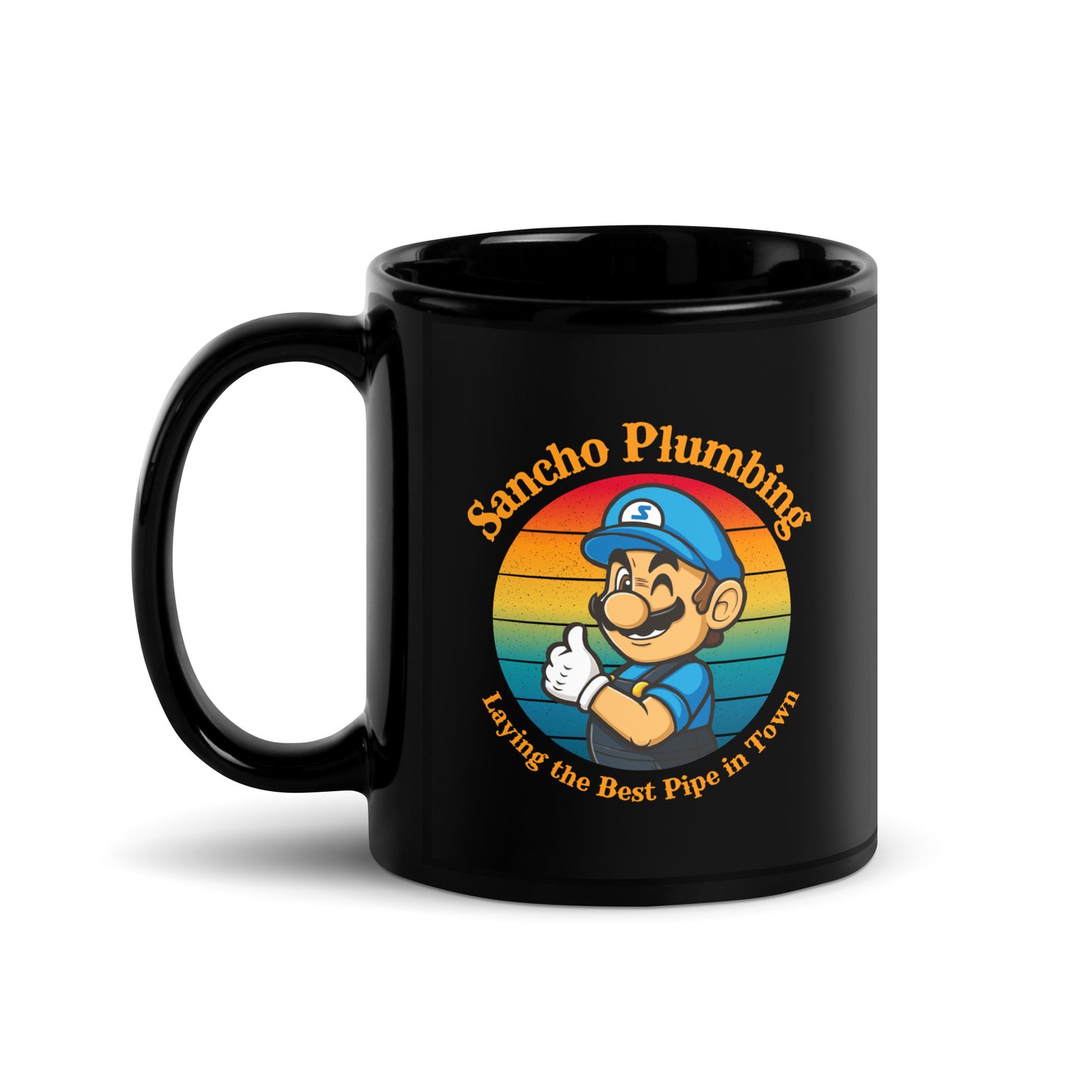 Sancho Plumbing Parody - Black Glossy Mug