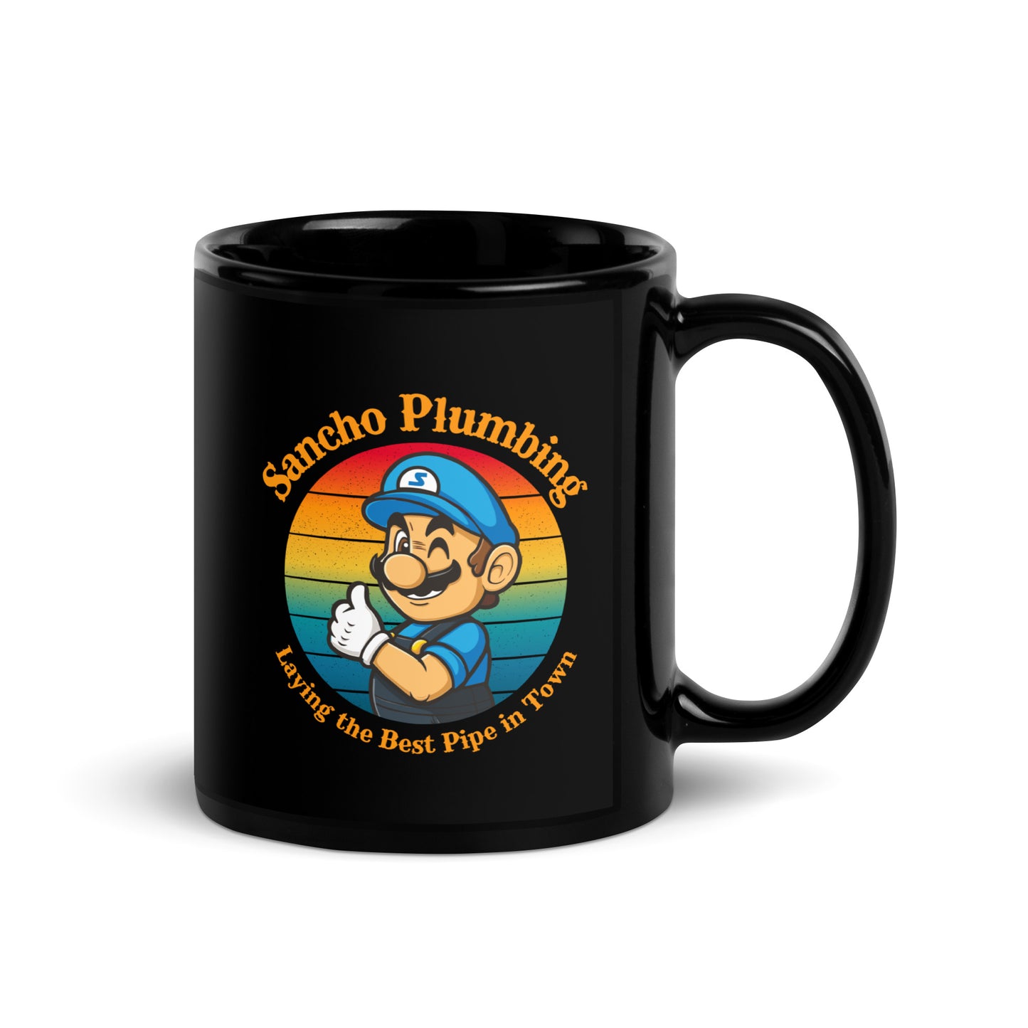 Sancho Plumbing Parody - Black Glossy Mug