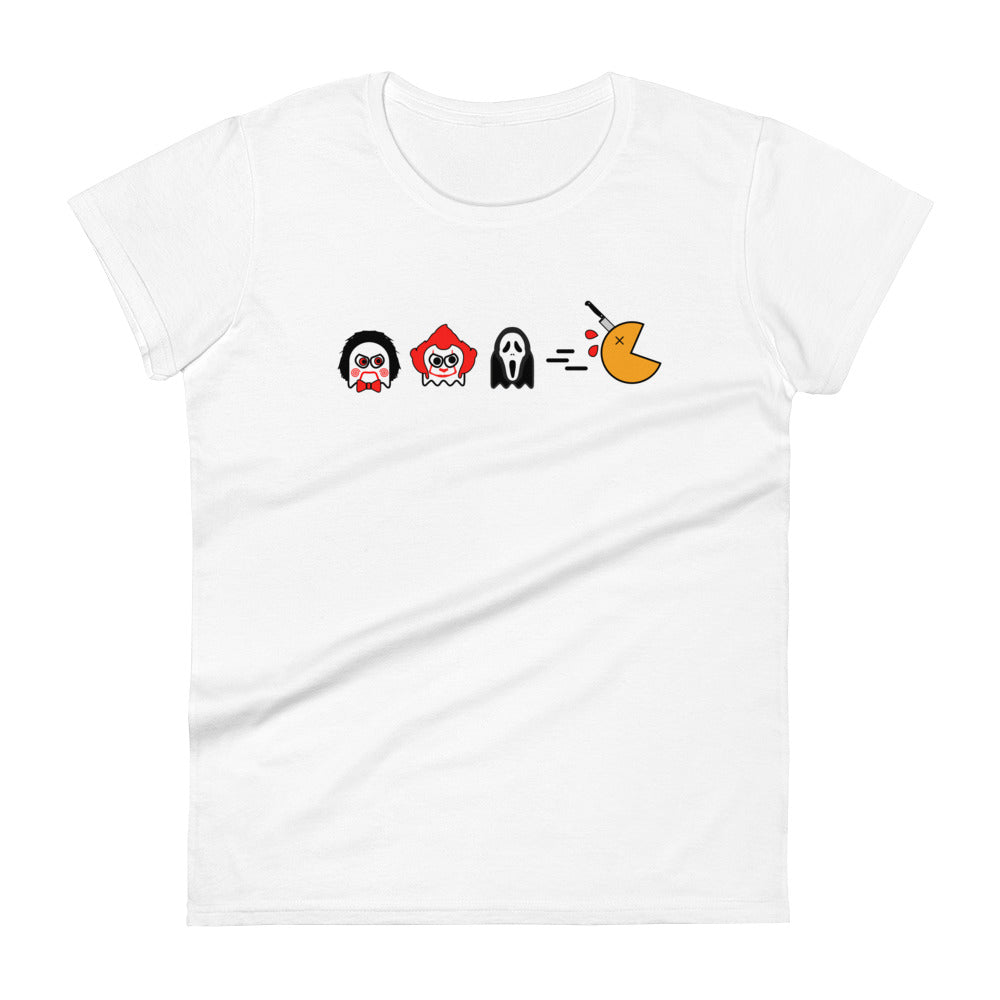 1990's Horror Movie with Packman Parody - Women's short sleeve t-shirt
