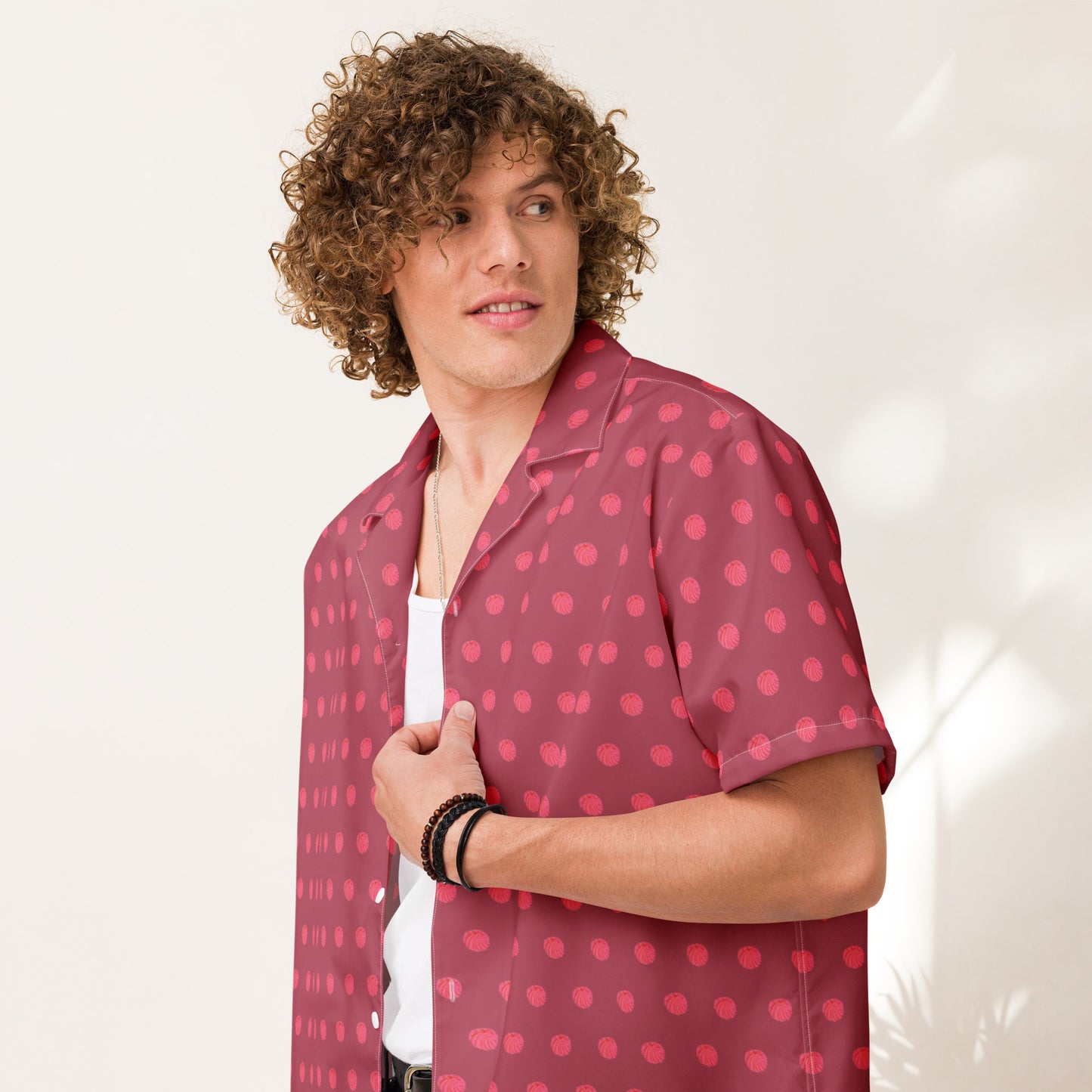 Pink Concha Shirt - Unisex button shirt