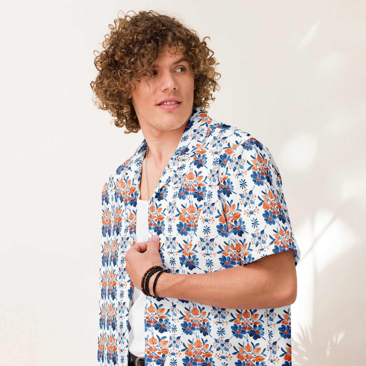 Spanish Floral Pattern - Unisex button shirt