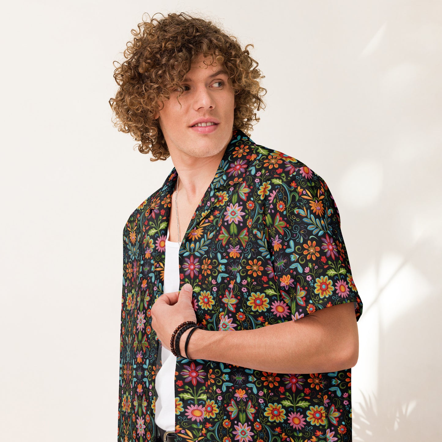 Mexcian Floral - Unisex button shirt