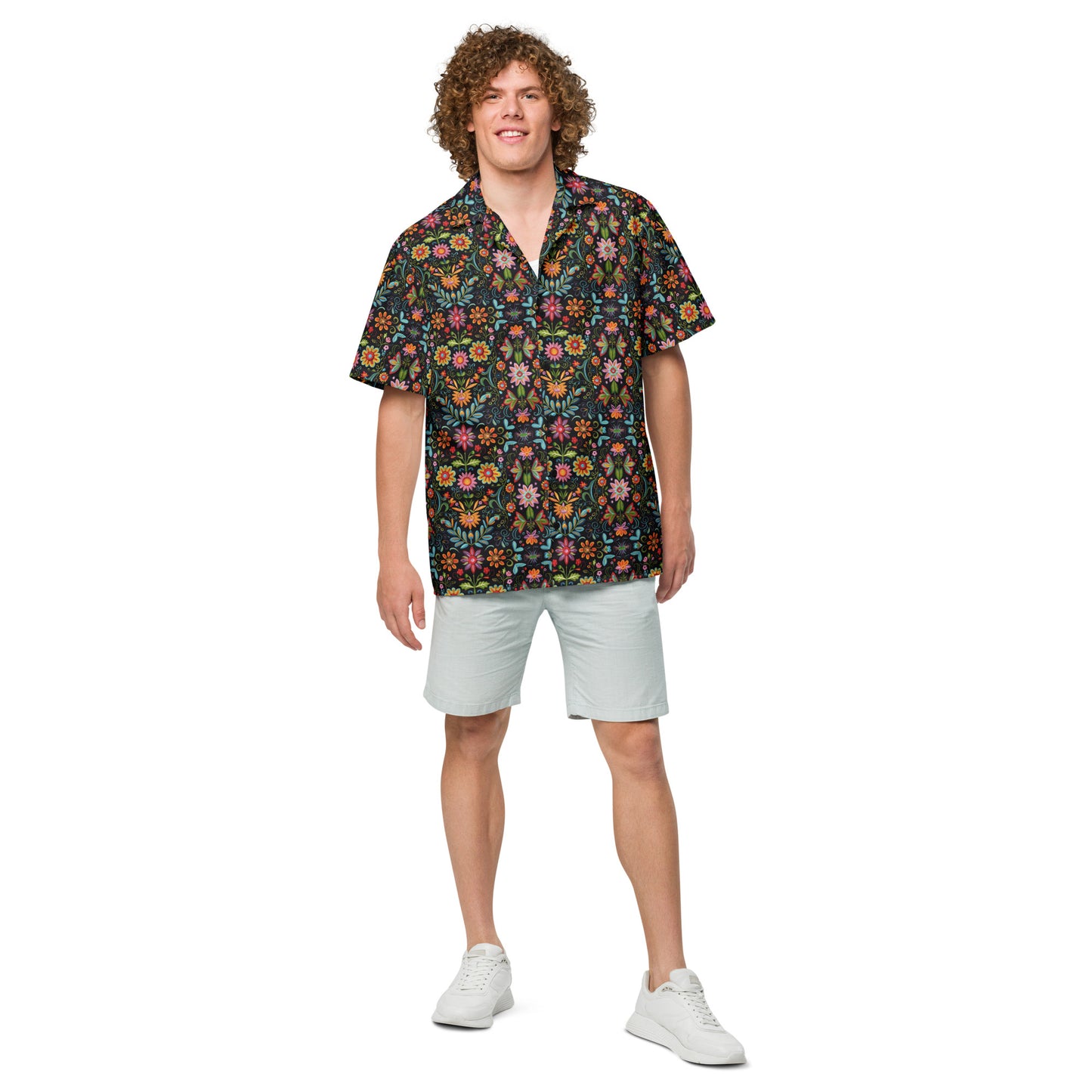 Mexcian Floral - Unisex button shirt