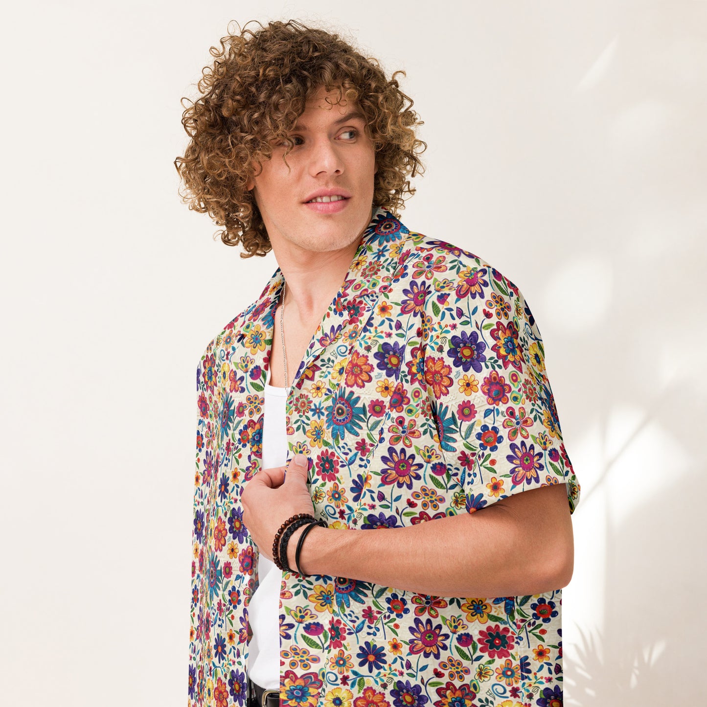 Mexican Floral Spring - Unisex button shirt