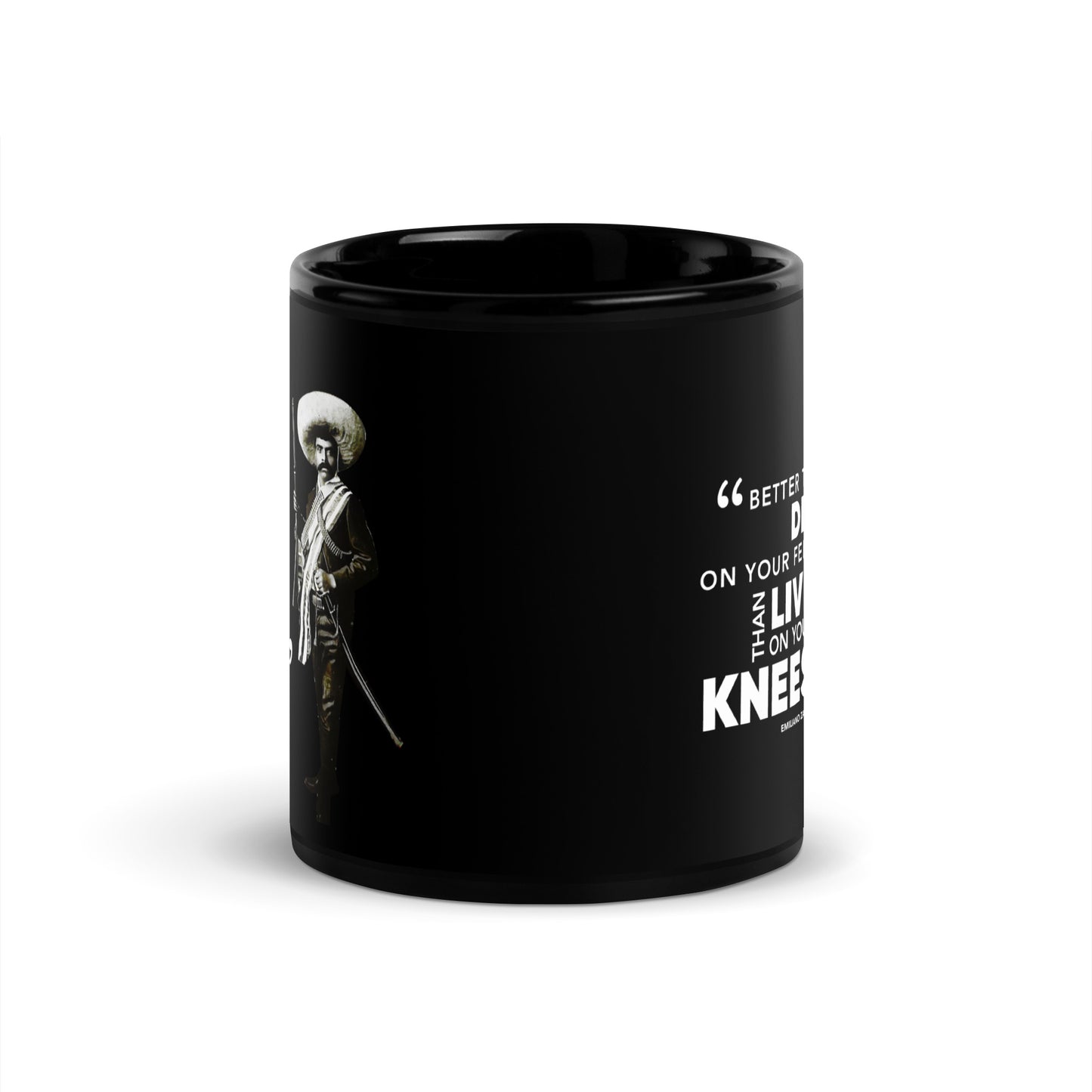 Emilano Zapata Quote - Black Glossy Mug