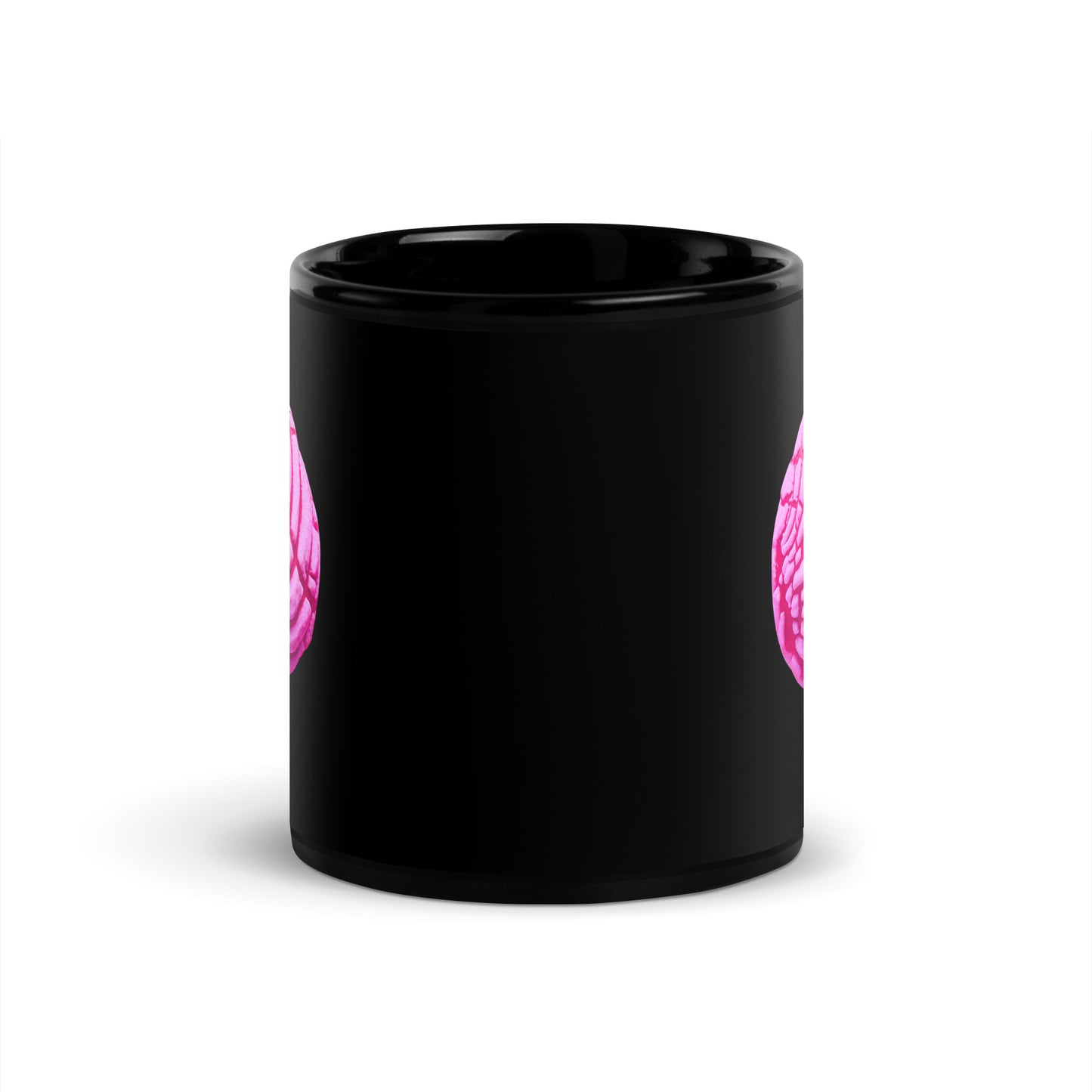 Pink Concha Black Glossy Mug