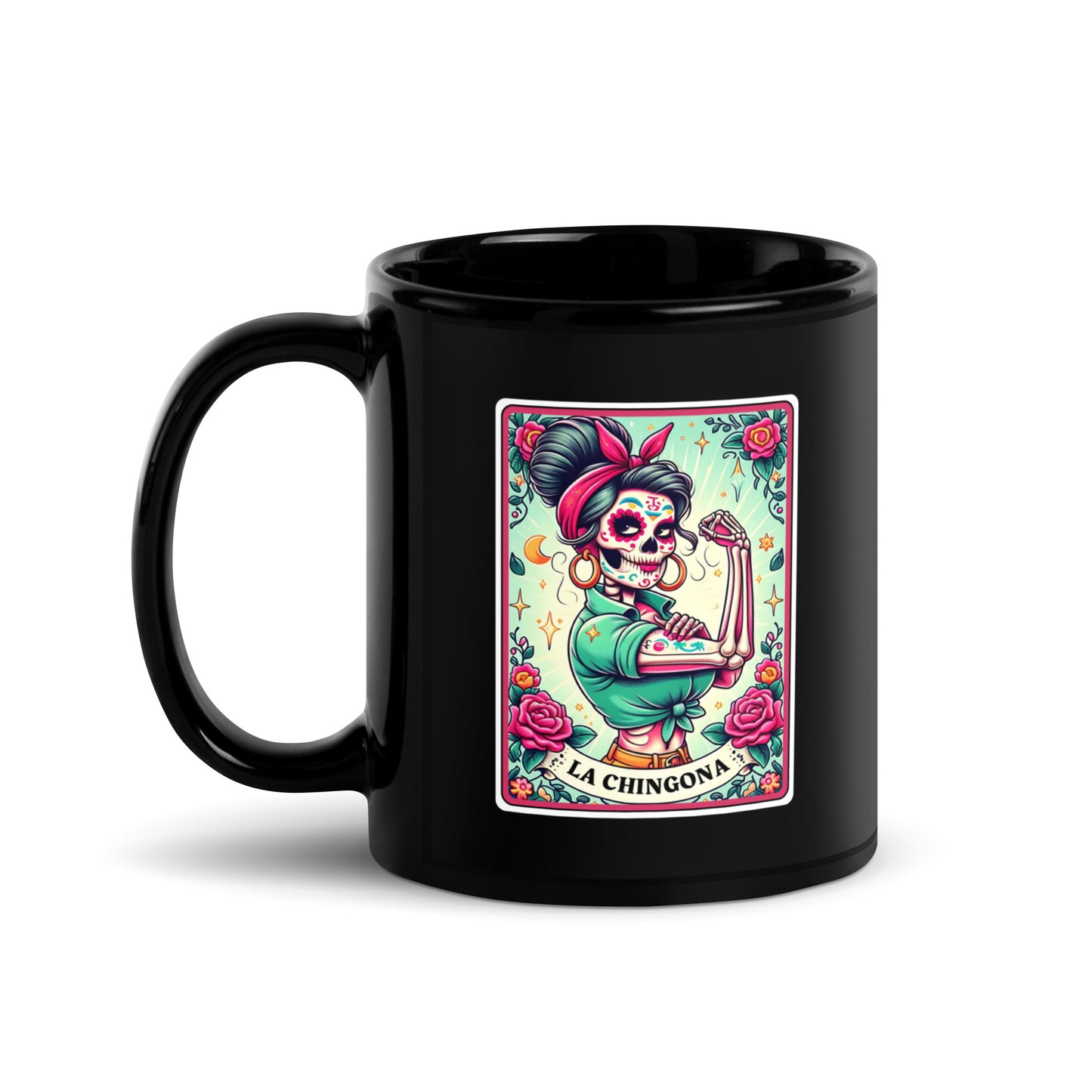 La Chingona Mama - Black Glossy Mug