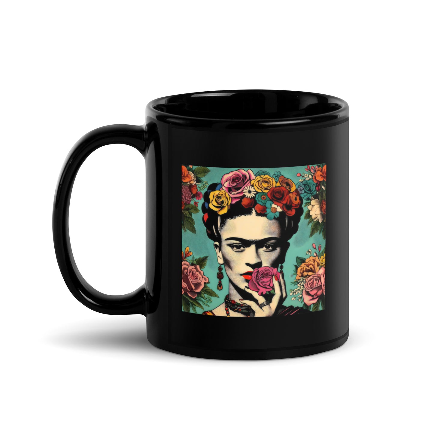 La Rosa - Black Glossy Mug