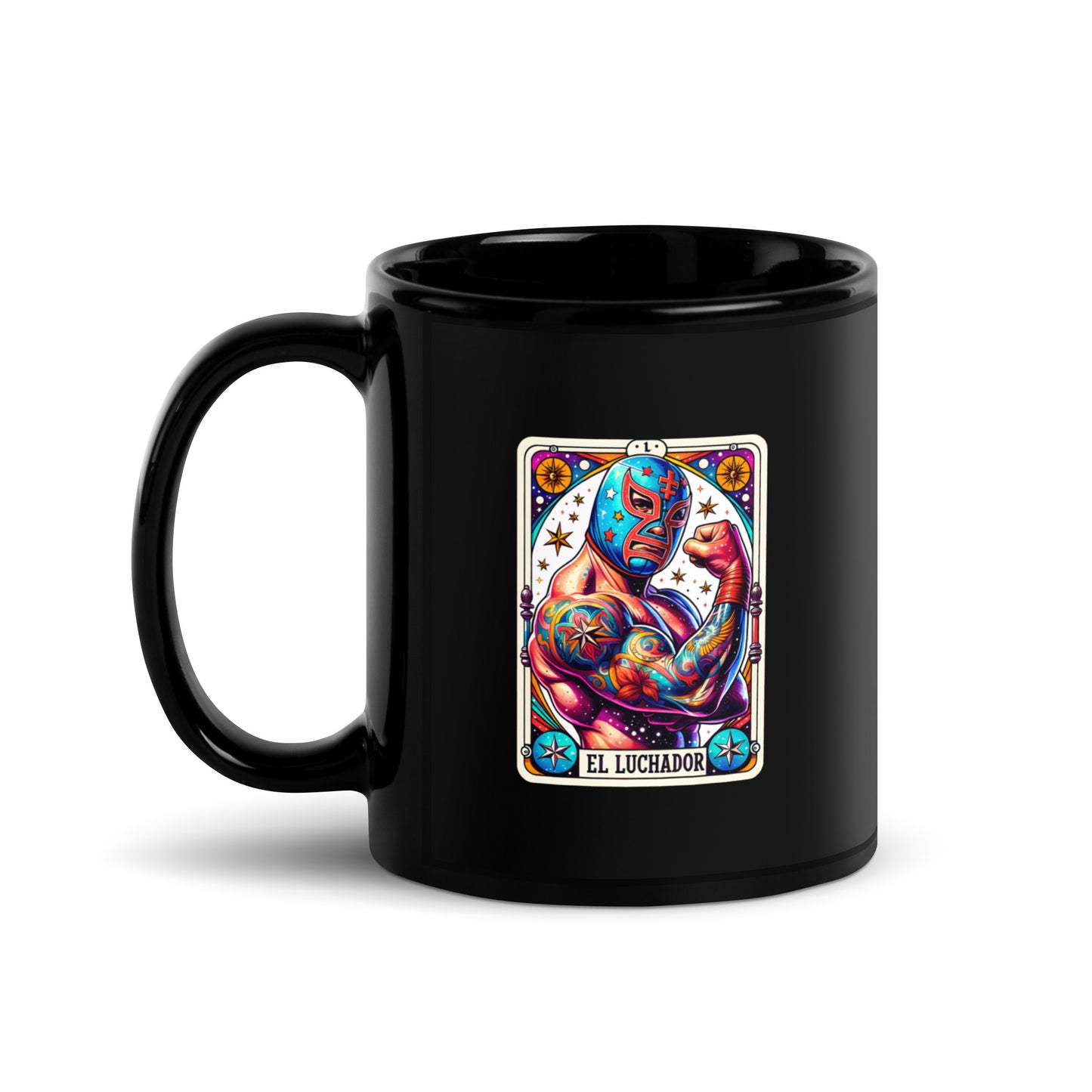 El Luchador - Black Glossy Mug