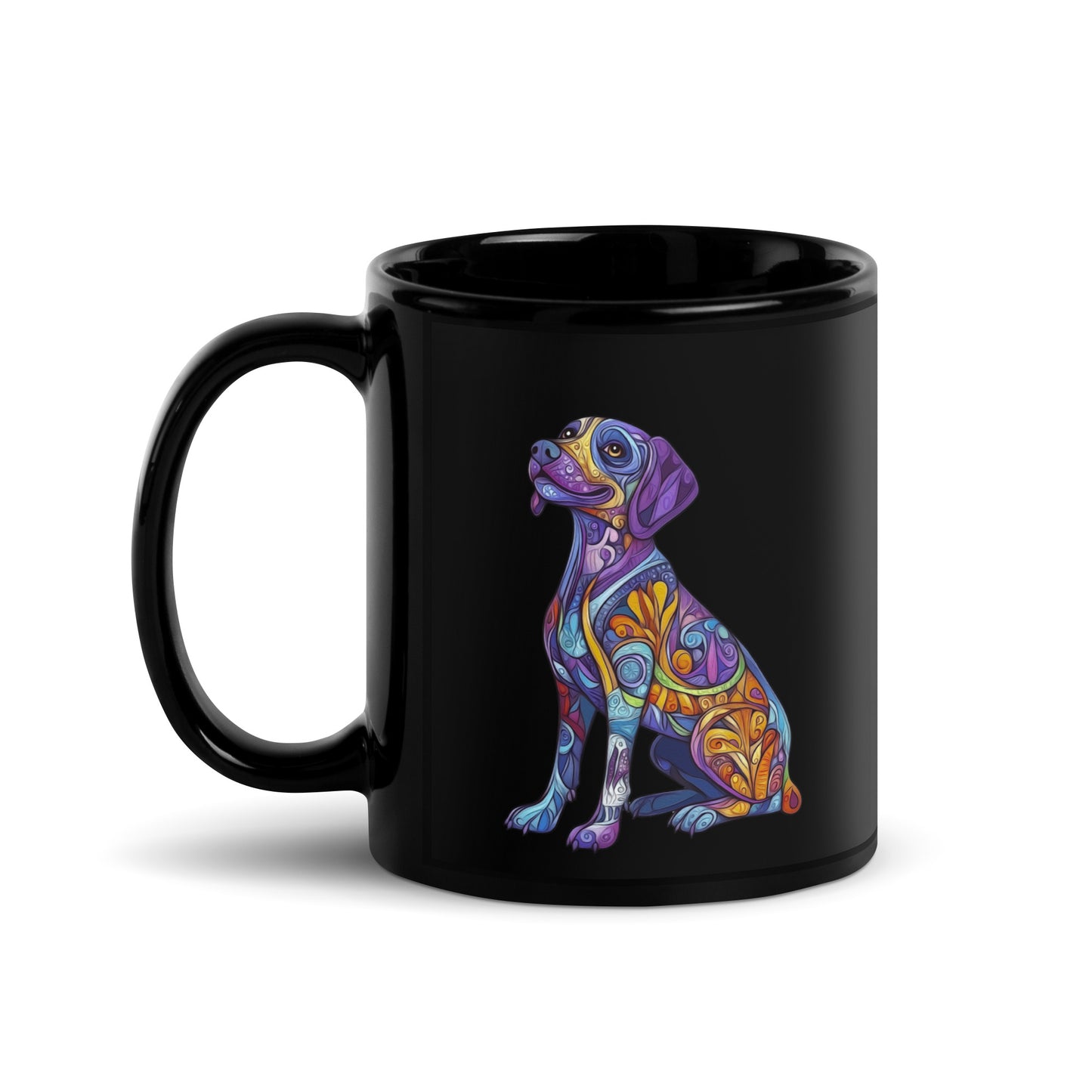 Labrador Retriever Alebrije Black Glossy Mug