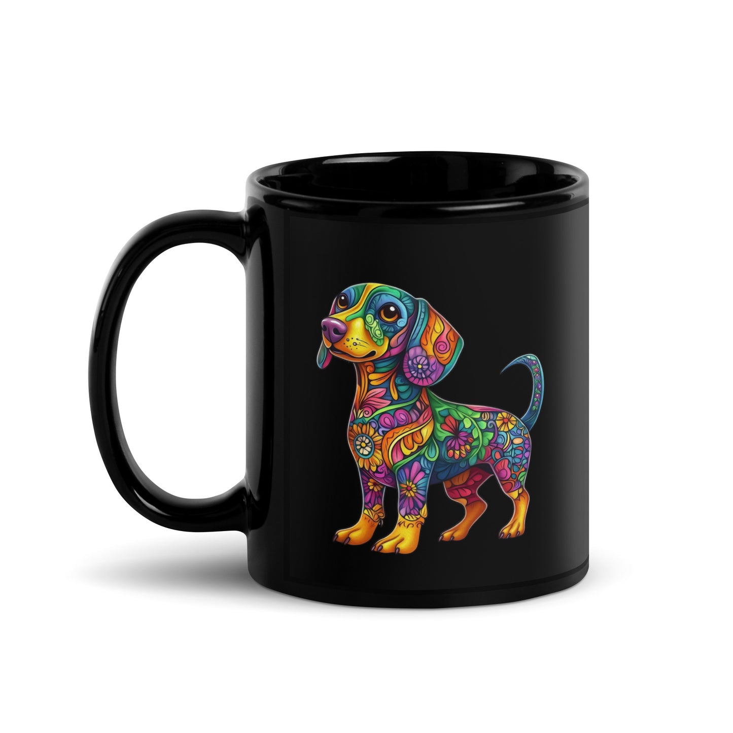 Dachshund Alebrije Black Glossy Mug