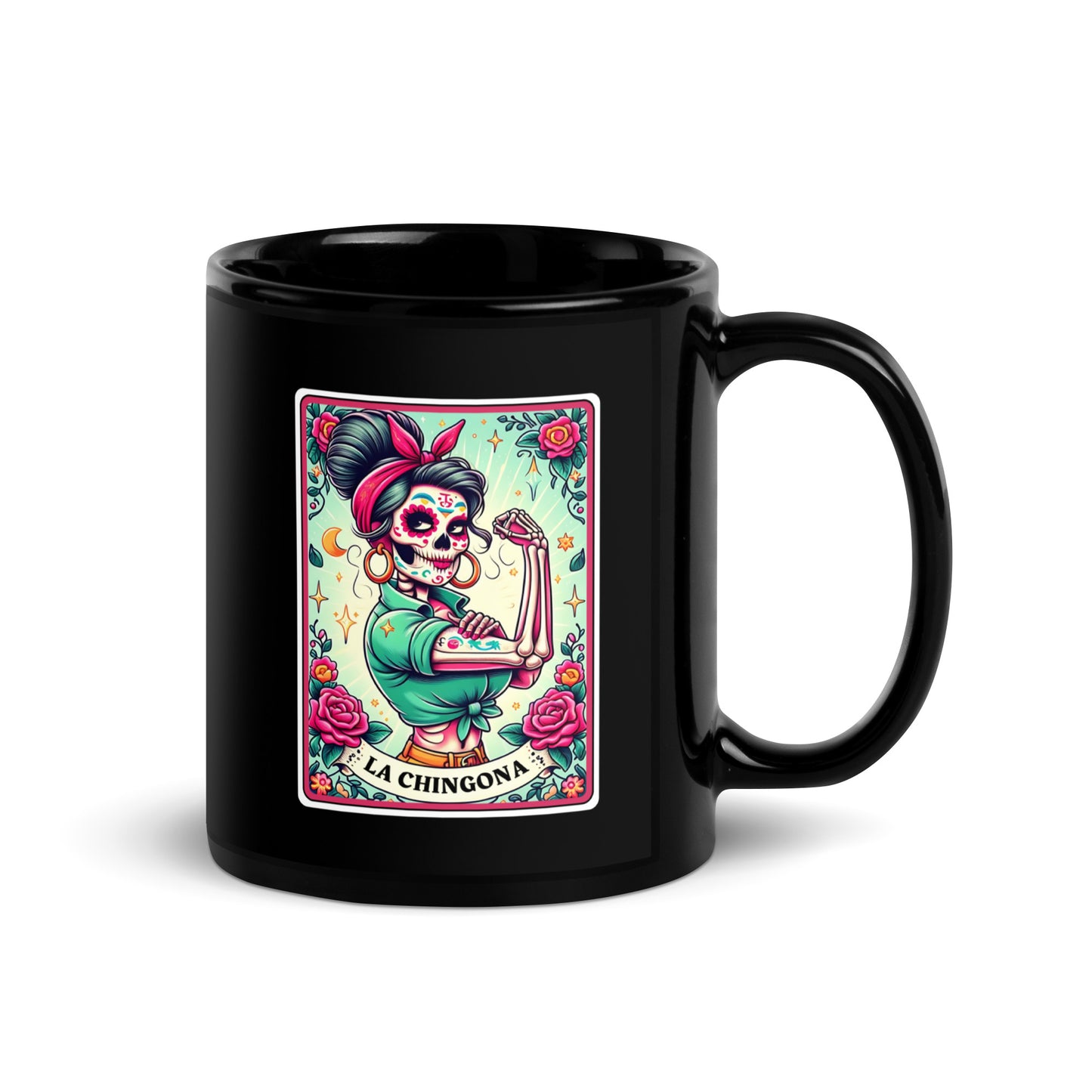 La Chingona Mama - Black Glossy Mug