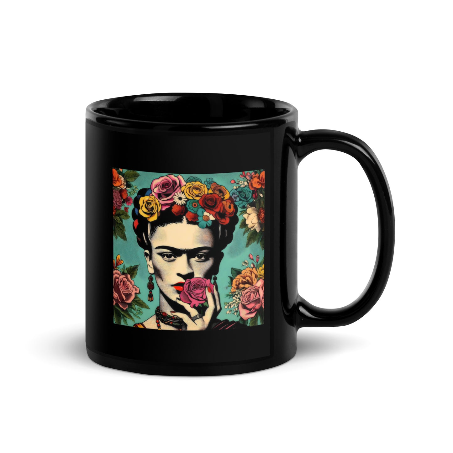 La Rosa - Black Glossy Mug