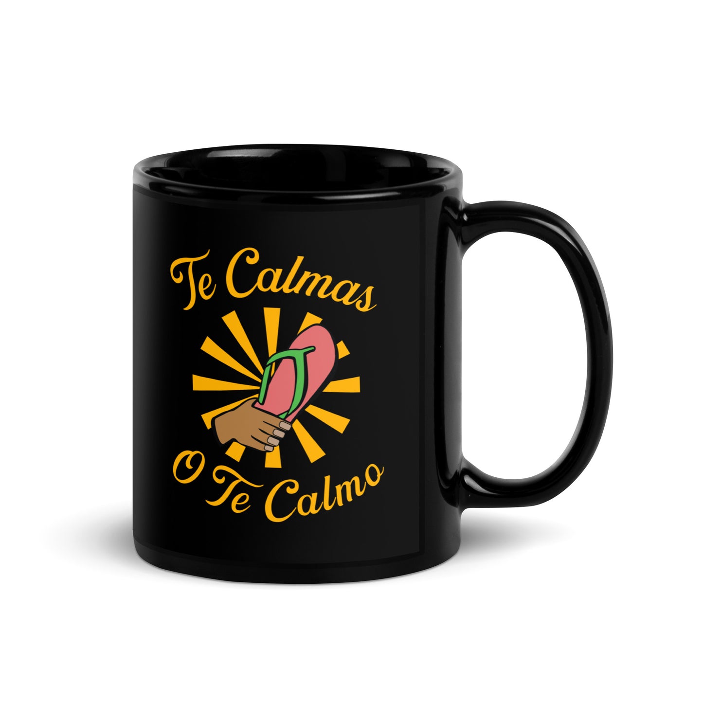 Te Calmas O Te Calmo - Black Glossy Mug