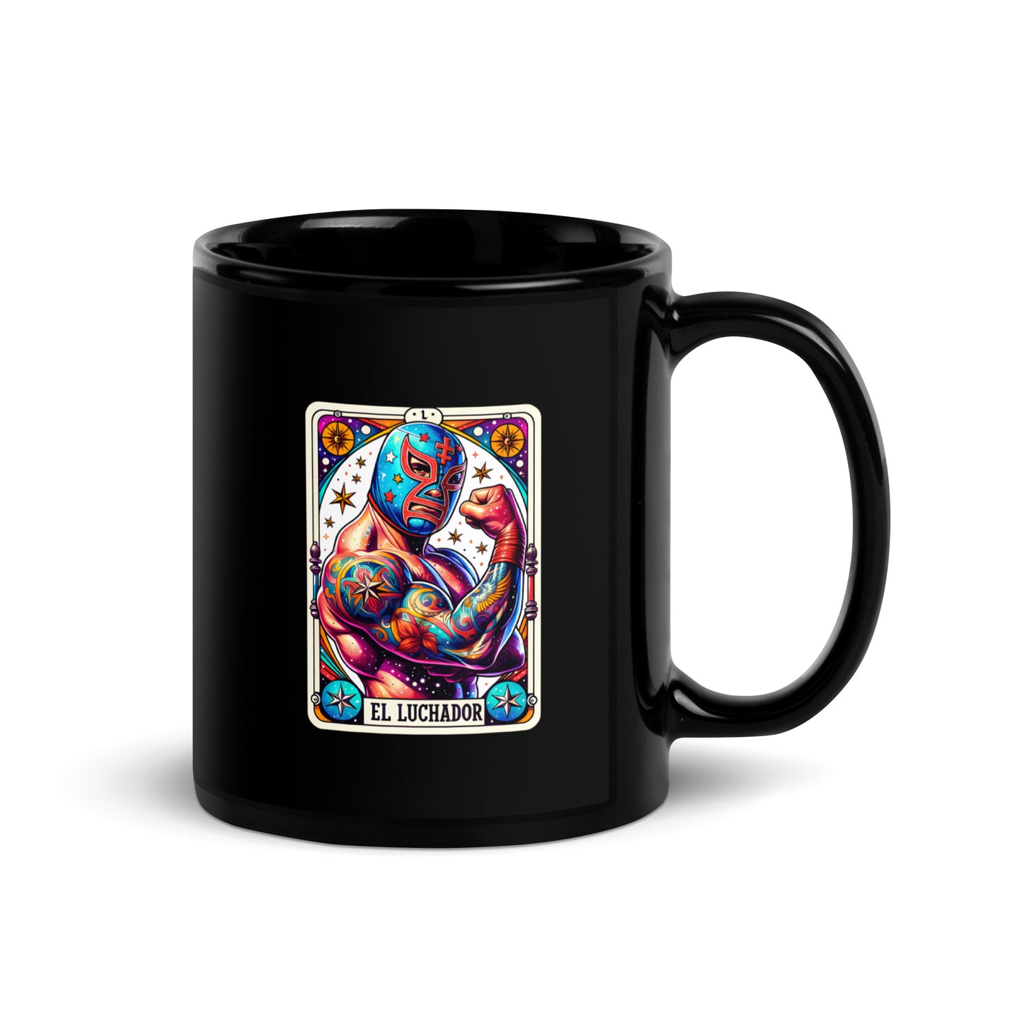 El Luchador - Black Glossy Mug