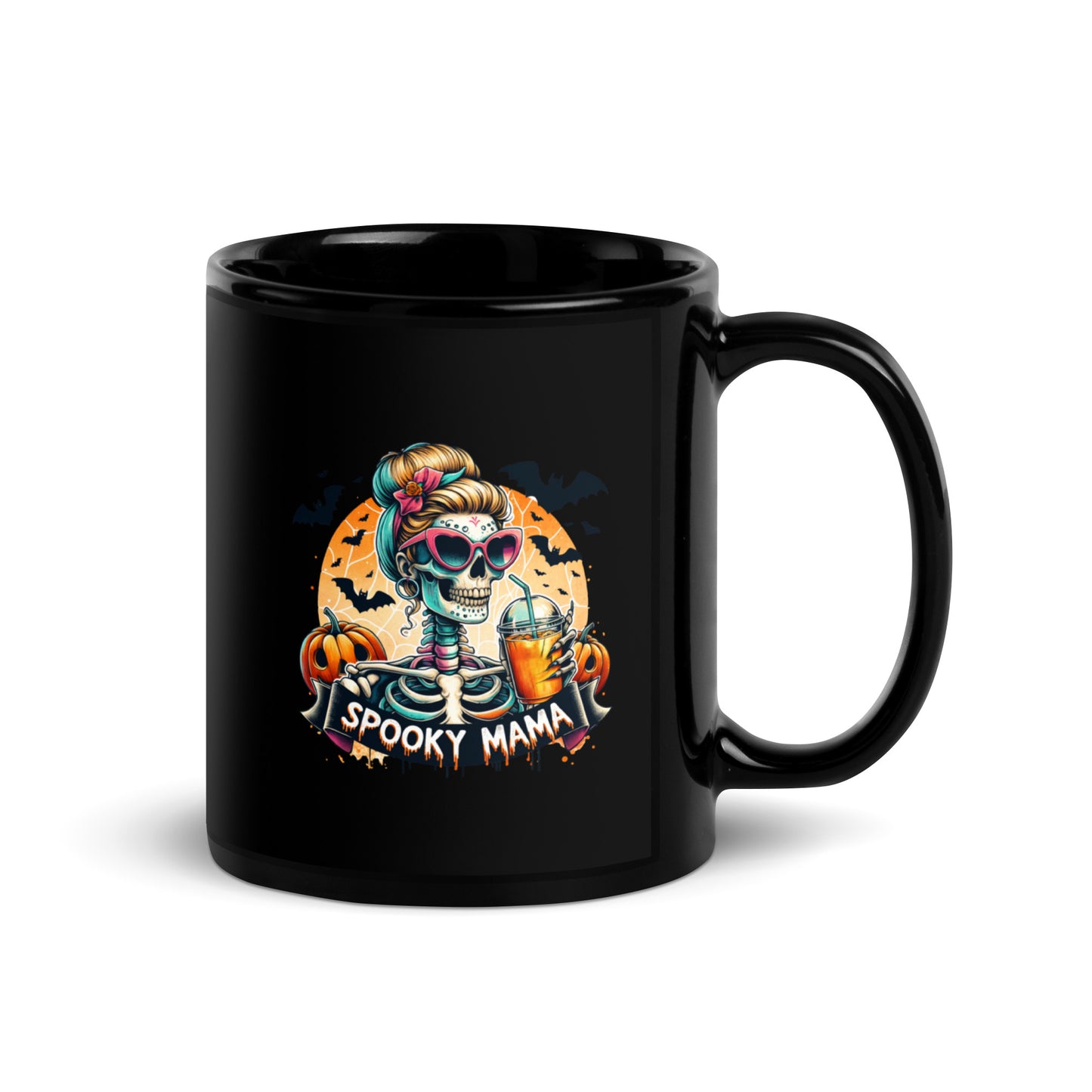 Spooky Mama - Black Glossy Mug