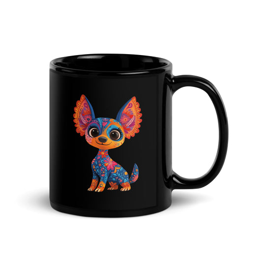 Chihuahua Alebrije Black Glossy Mug