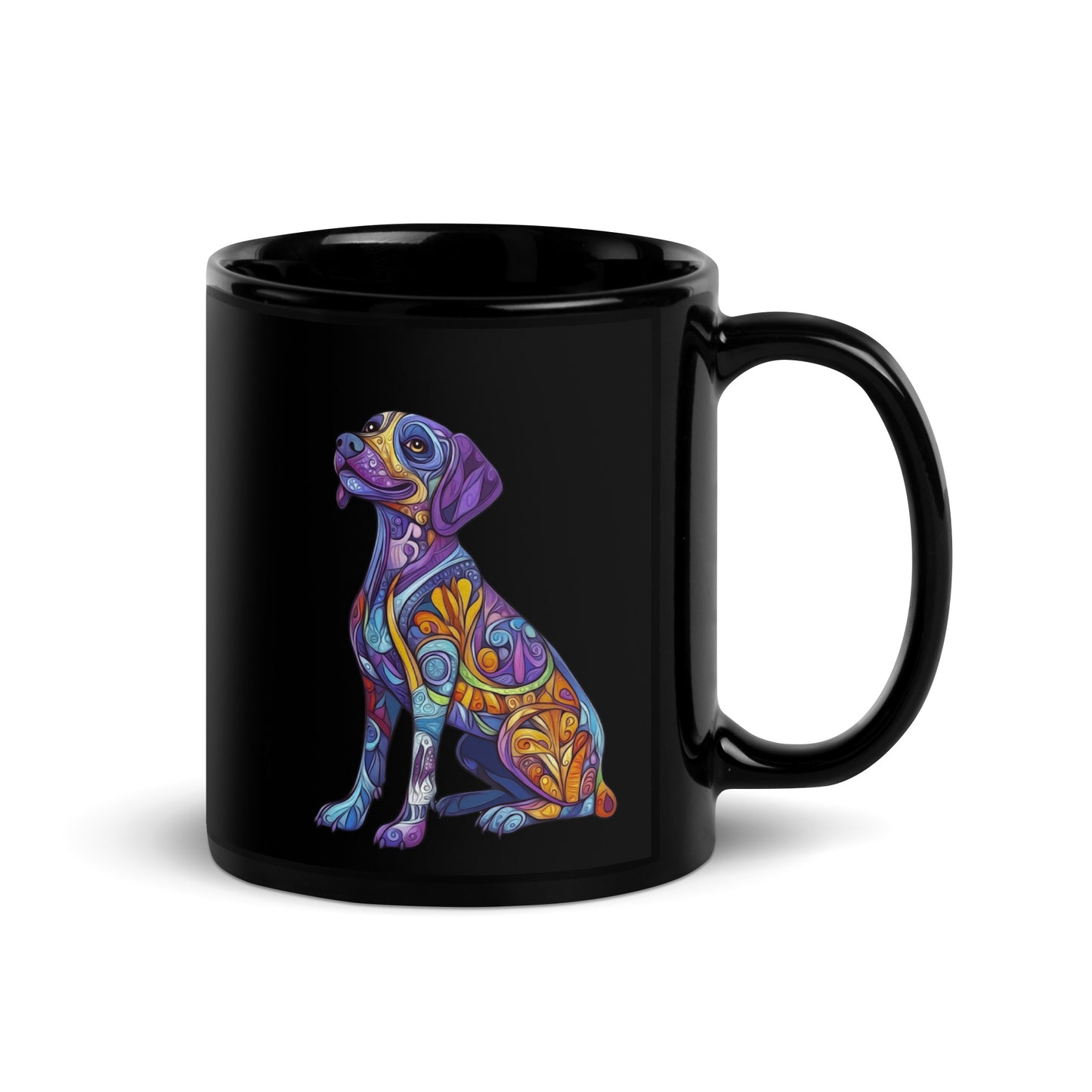 Labrador Retriever Alebrije Black Glossy Mug