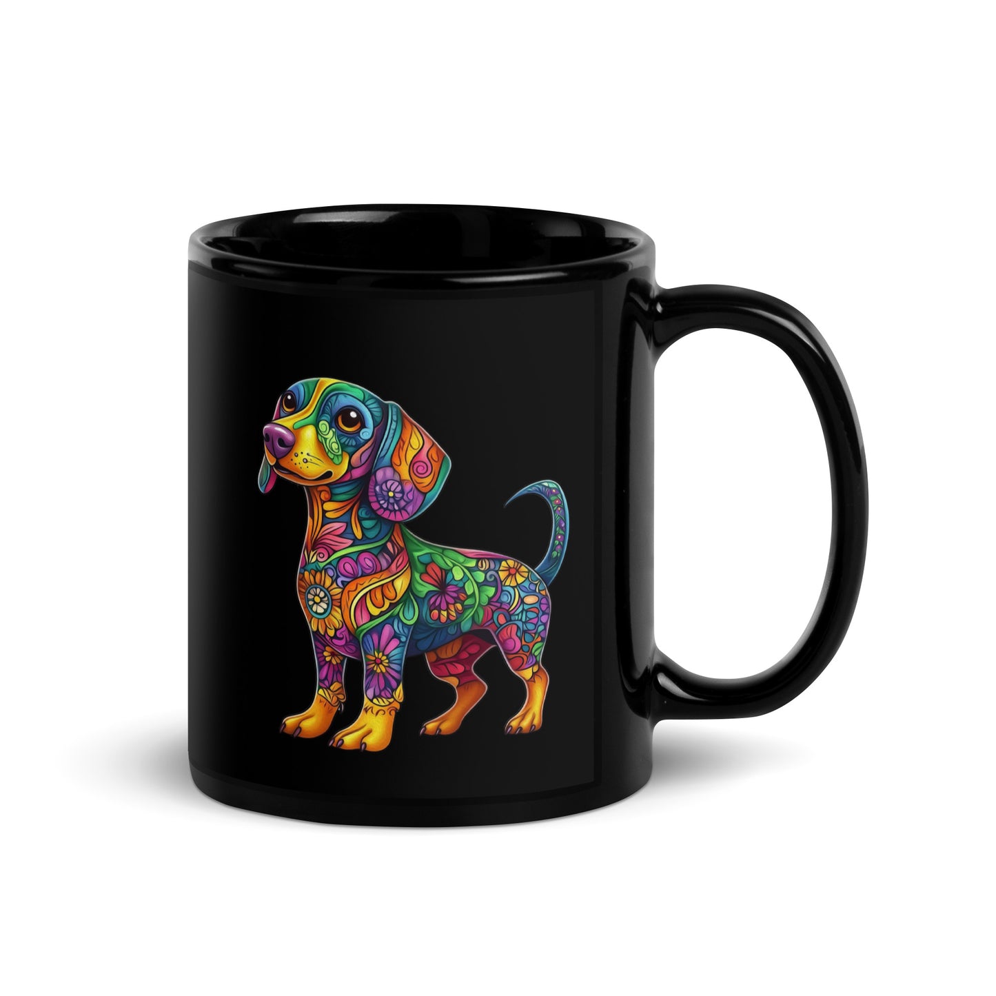 Dachshund Alebrije Black Glossy Mug