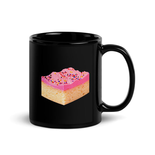 Pink Cake Black Glossy Mug