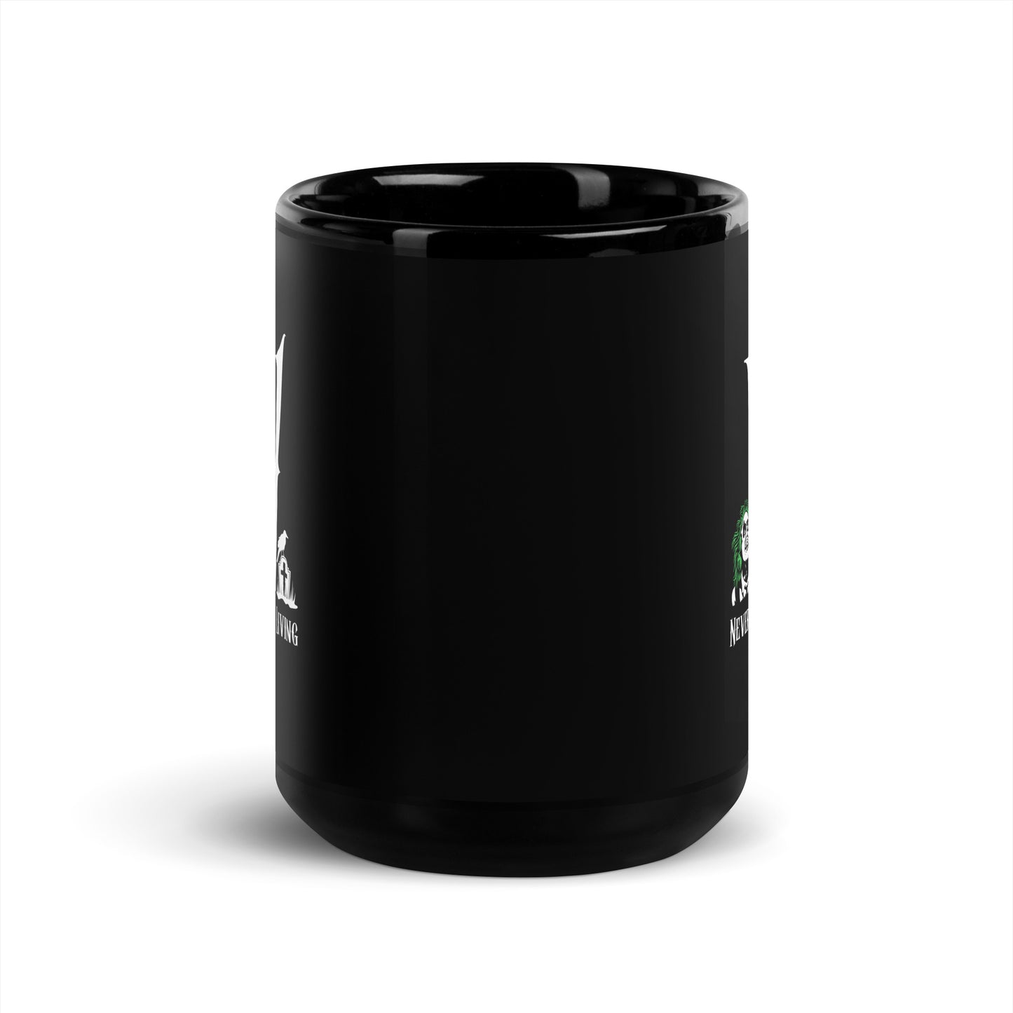 Never Trust The Living - Black Glossy Mug