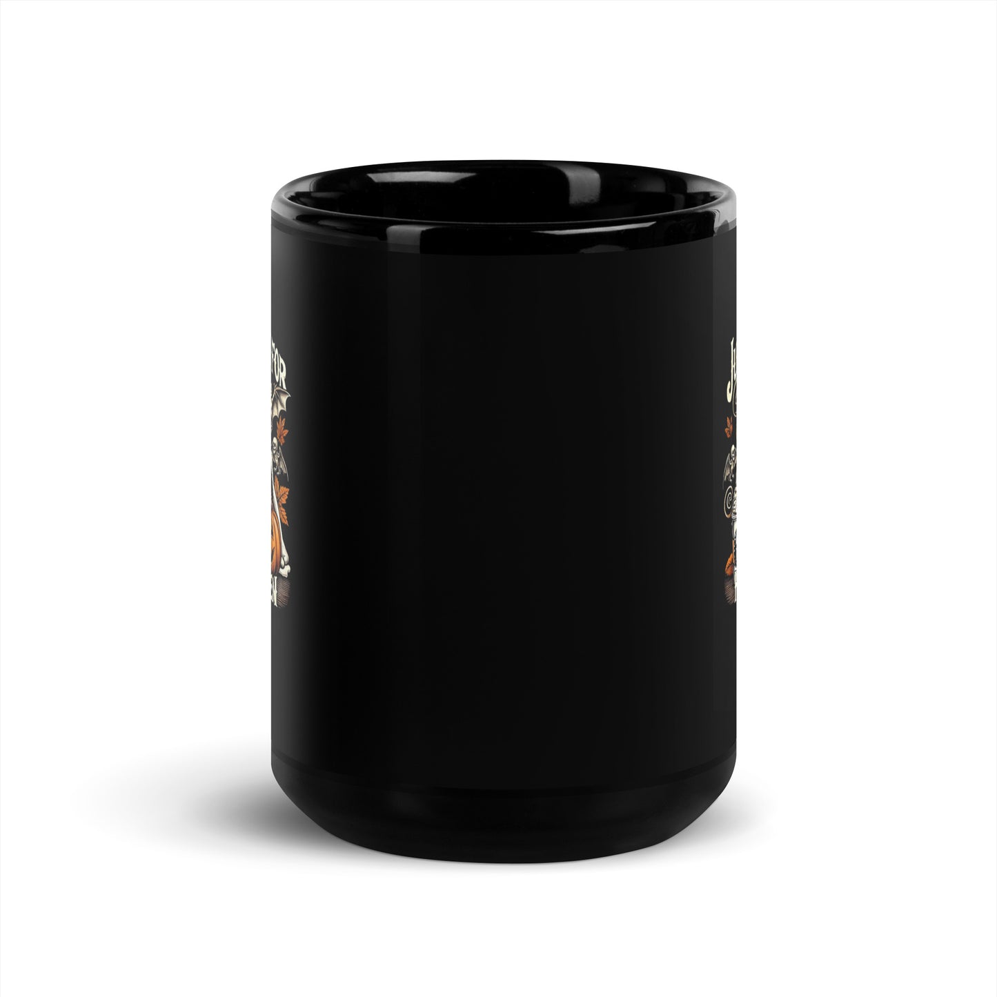 Just Waiting For Halloween - Black Glossy Mug