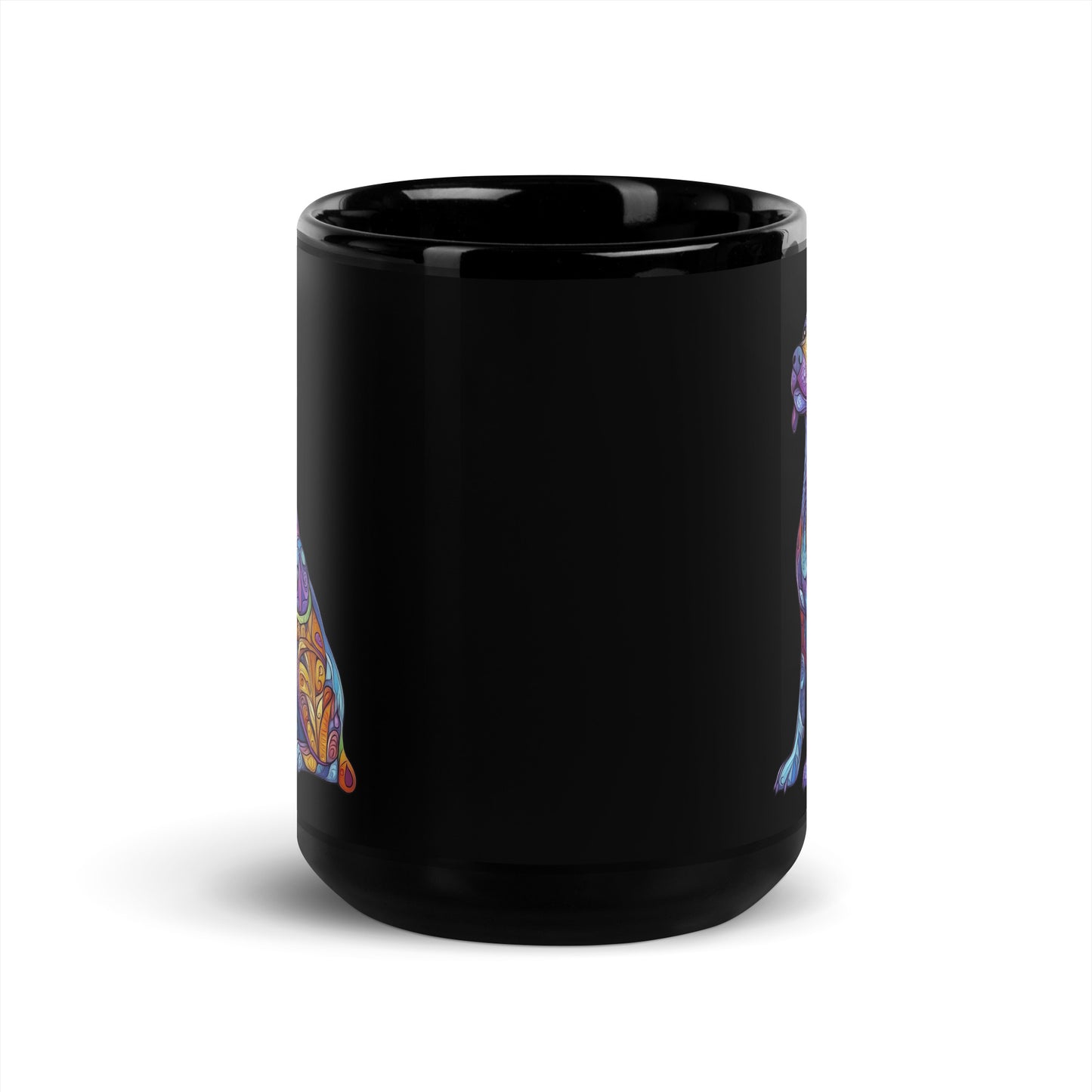 Labrador Retriever Alebrije Black Glossy Mug