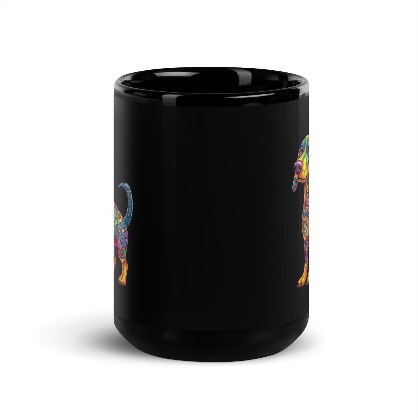 Dachshund Alebrije Black Glossy Mug