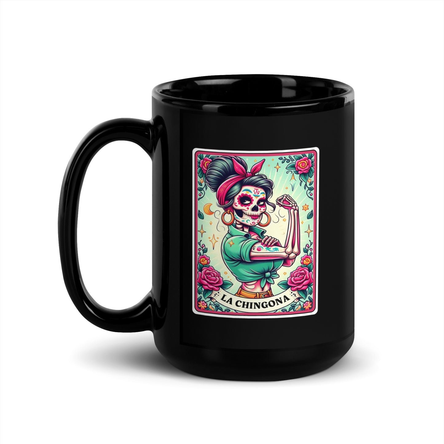 La Chingona Mama - Black Glossy Mug