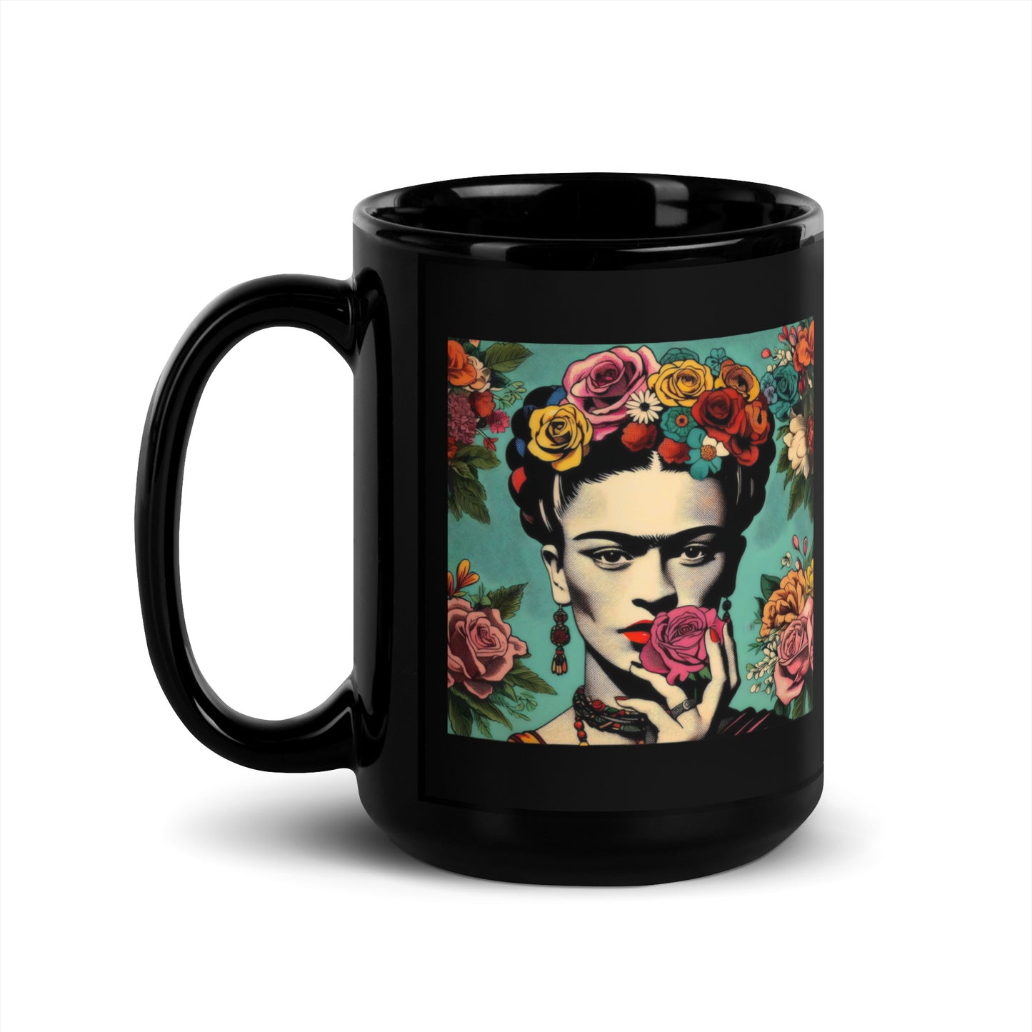 La Rosa - Black Glossy Mug