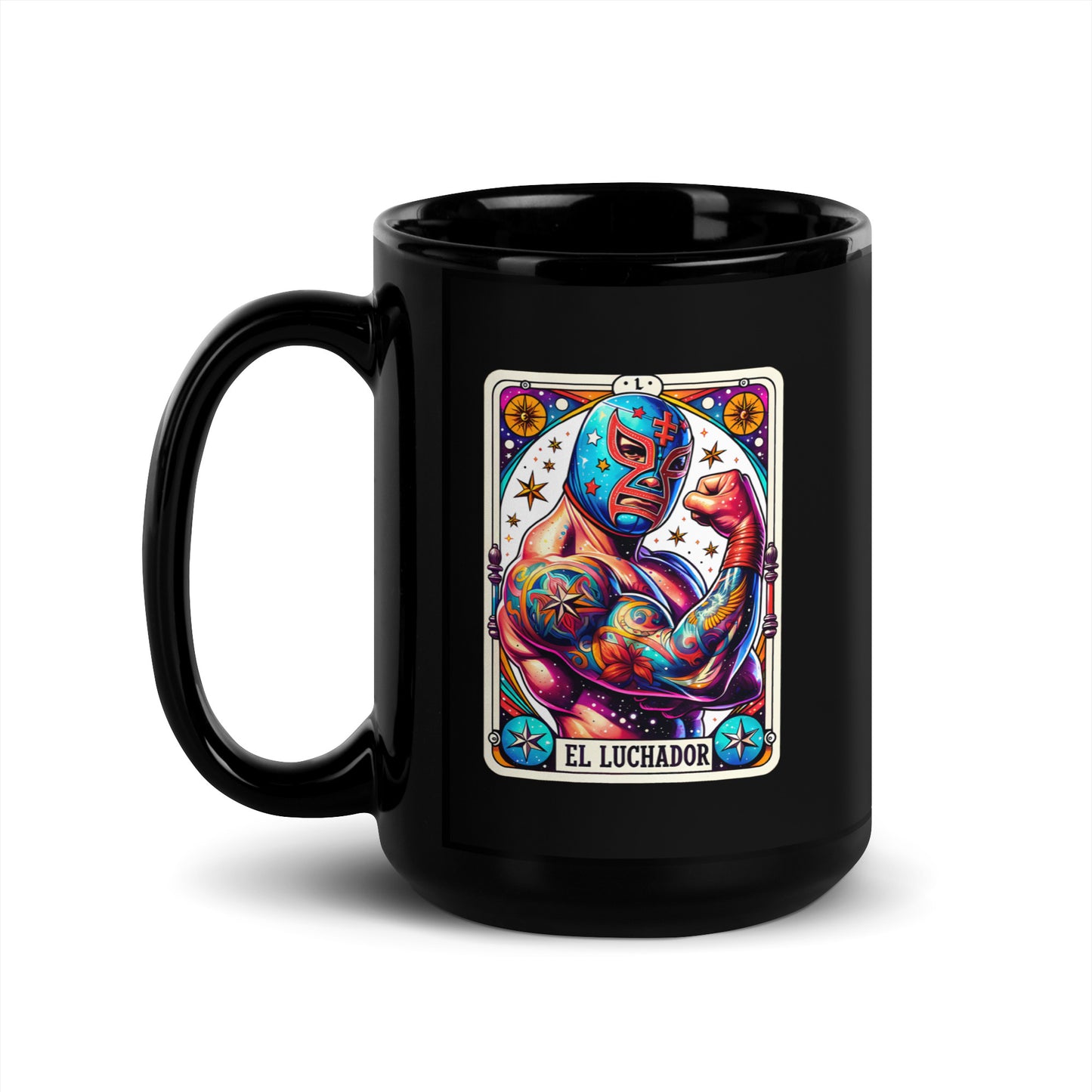 El Luchador - Black Glossy Mug