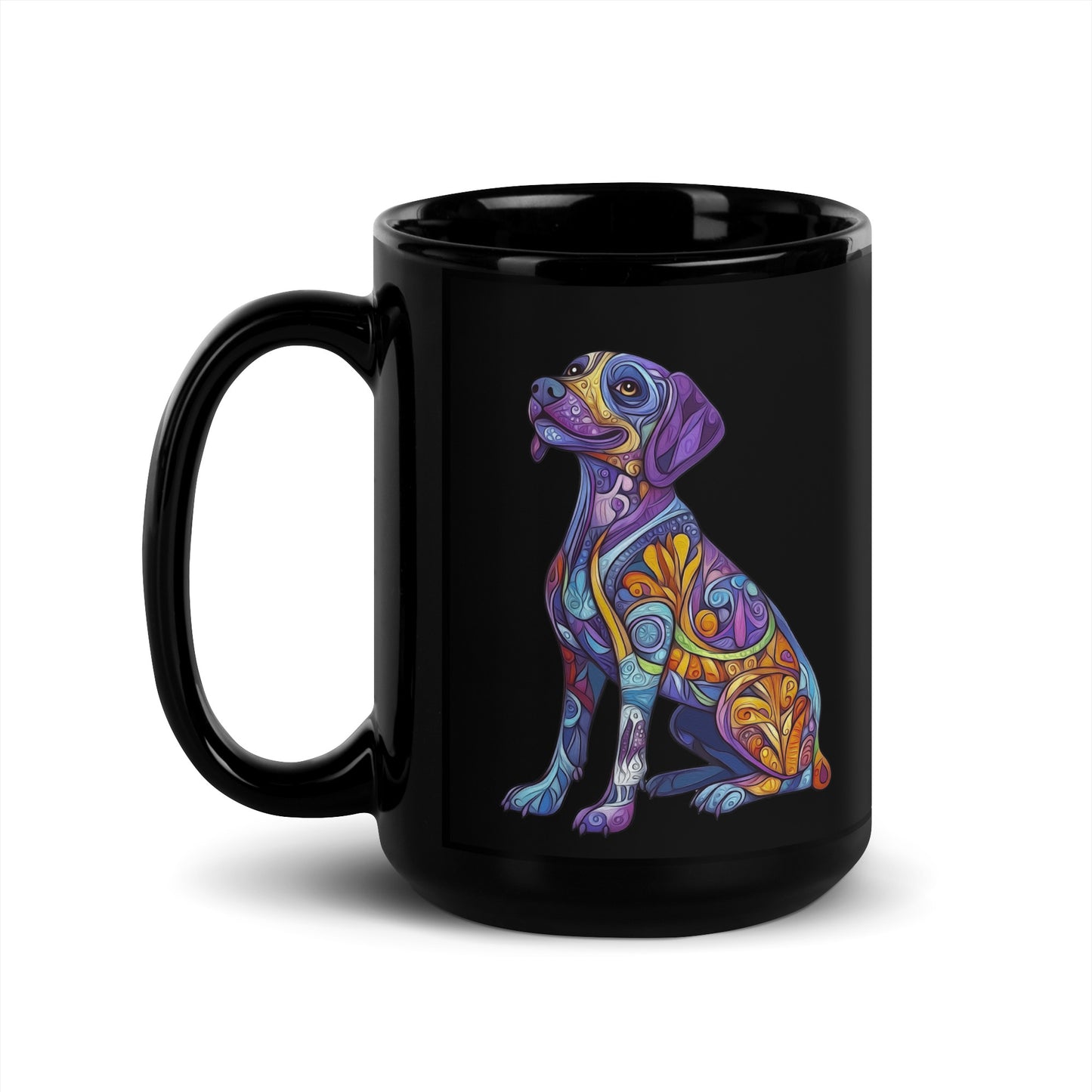 Labrador Retriever Alebrije Black Glossy Mug