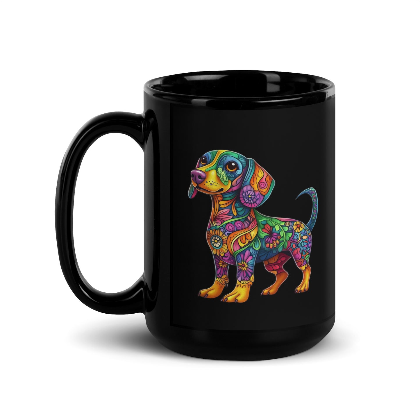 Dachshund Alebrije Black Glossy Mug