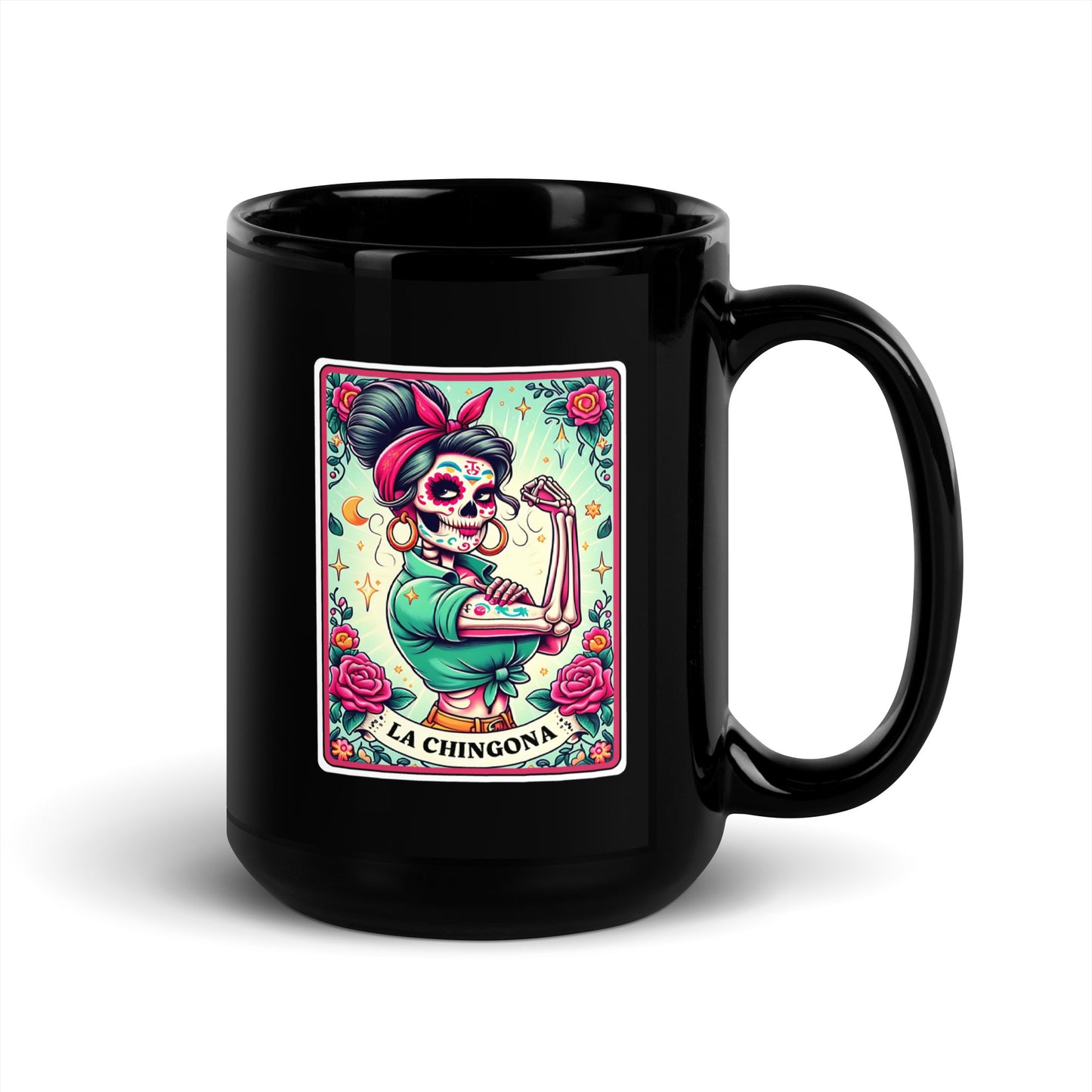 La Chingona Mama - Black Glossy Mug