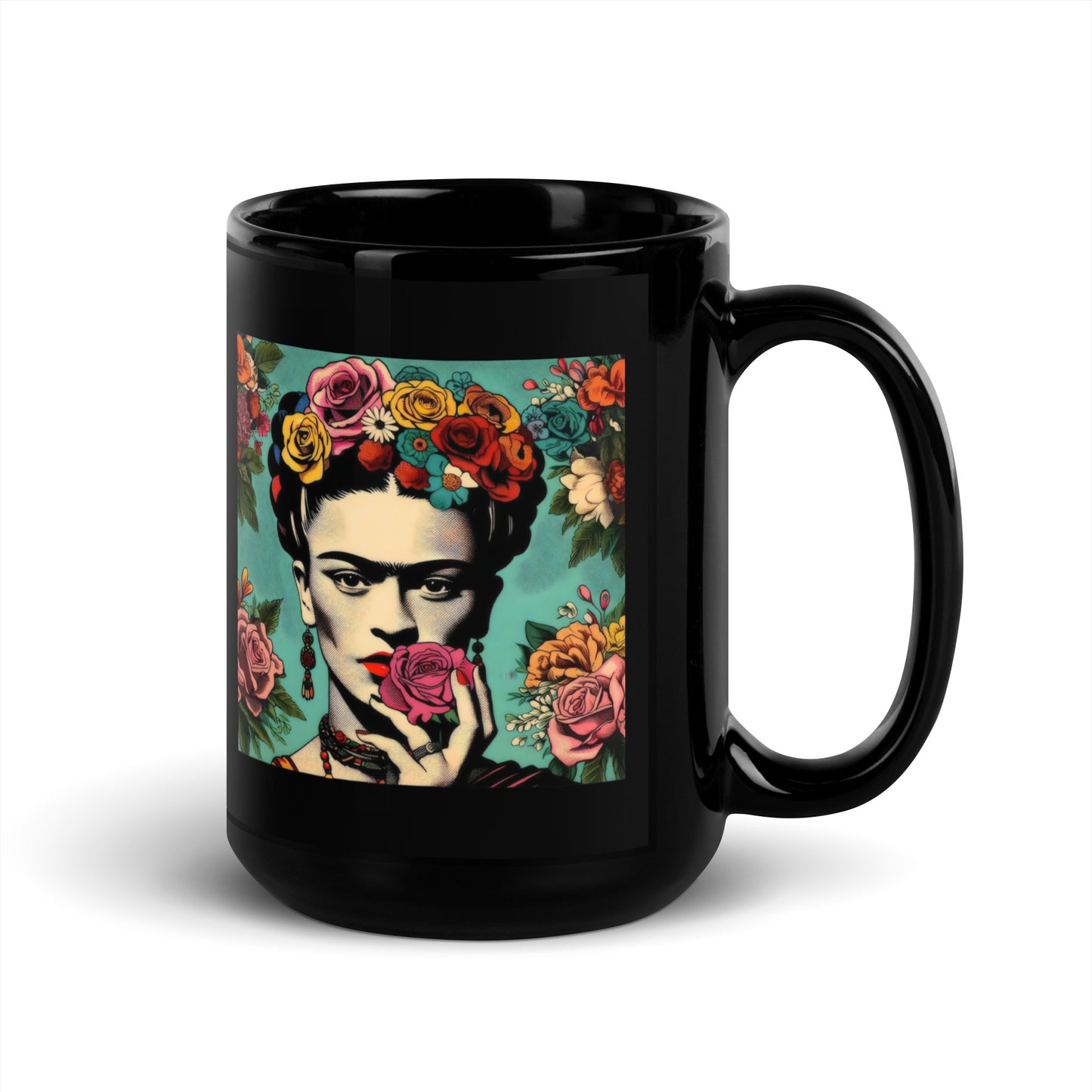 La Rosa - Black Glossy Mug