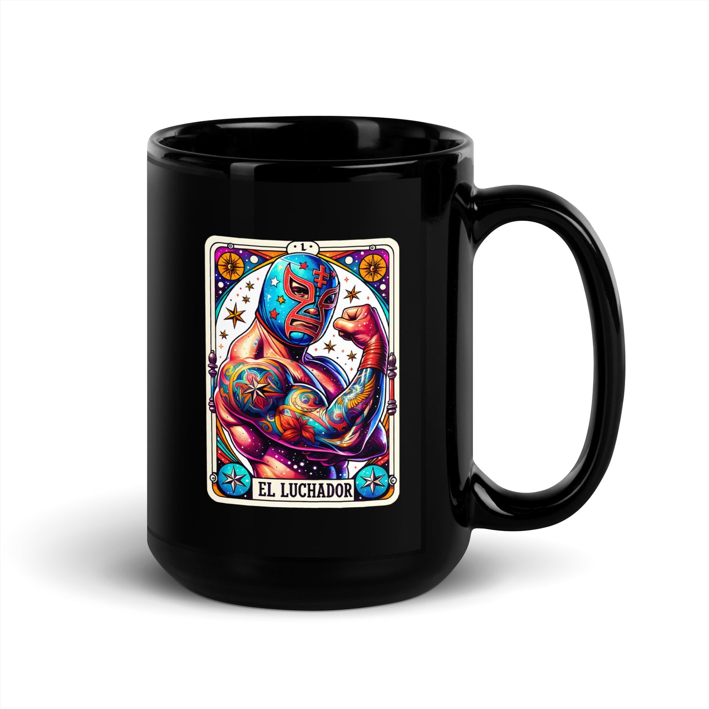 El Luchador - Black Glossy Mug