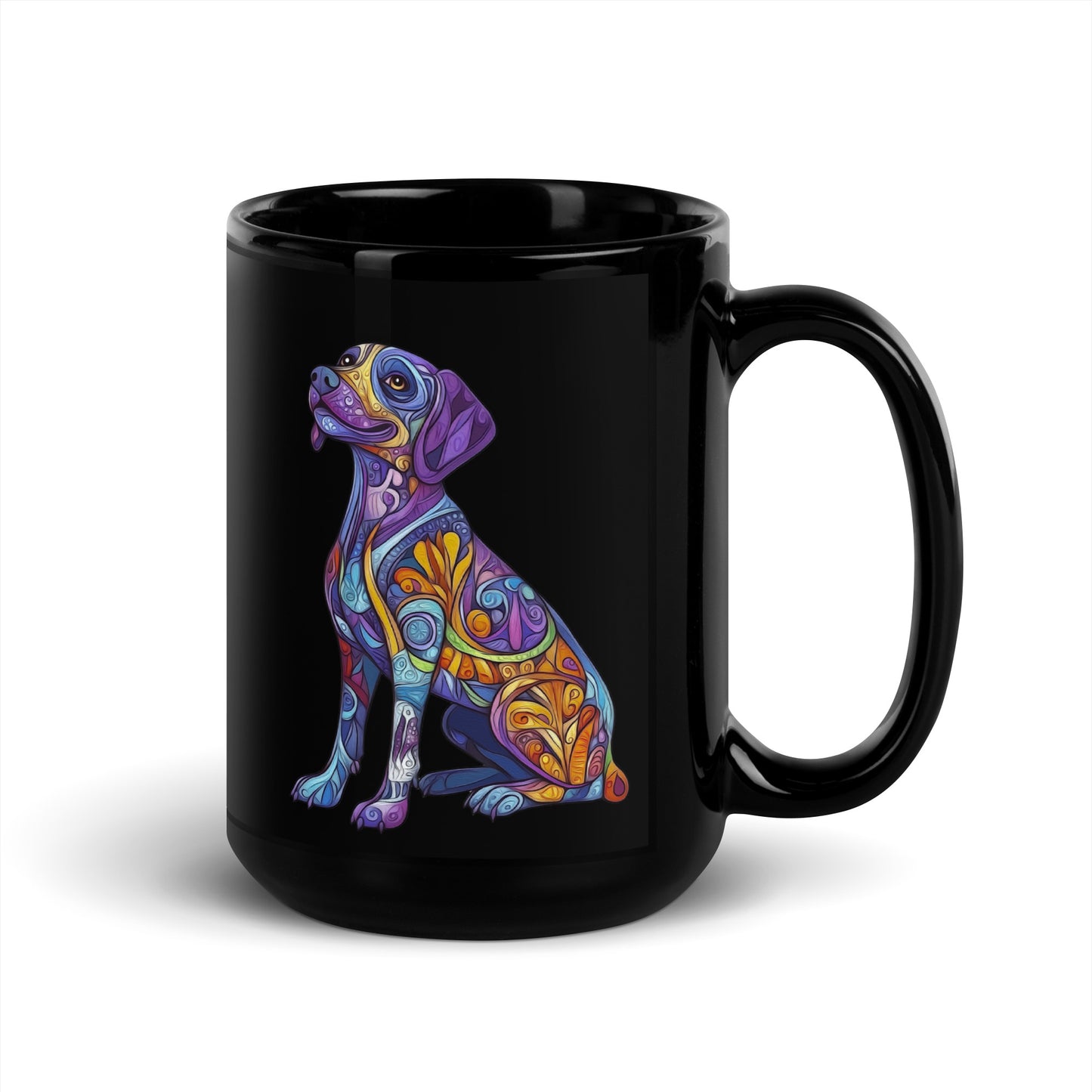 Labrador Retriever Alebrije Black Glossy Mug