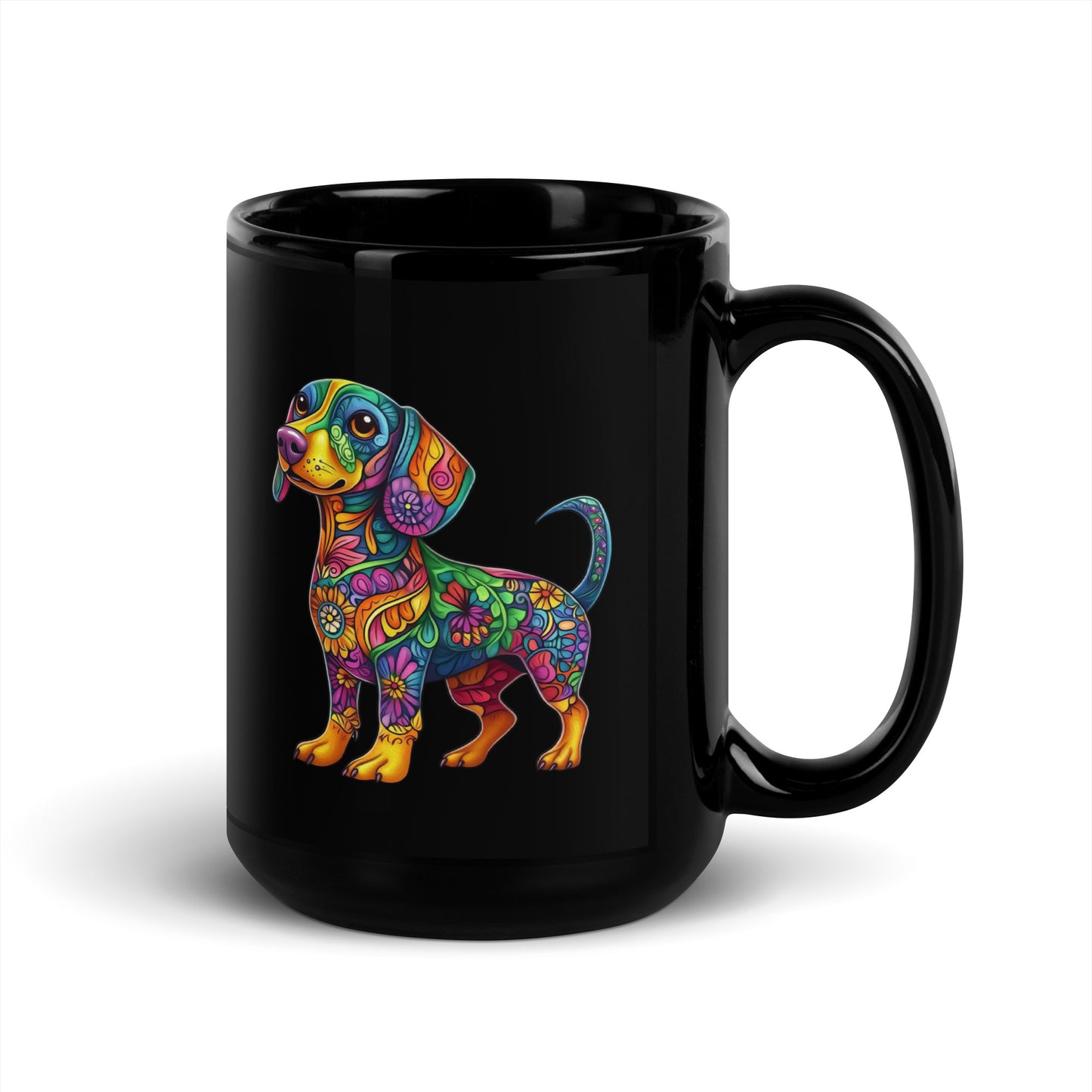 Dachshund Alebrije Black Glossy Mug