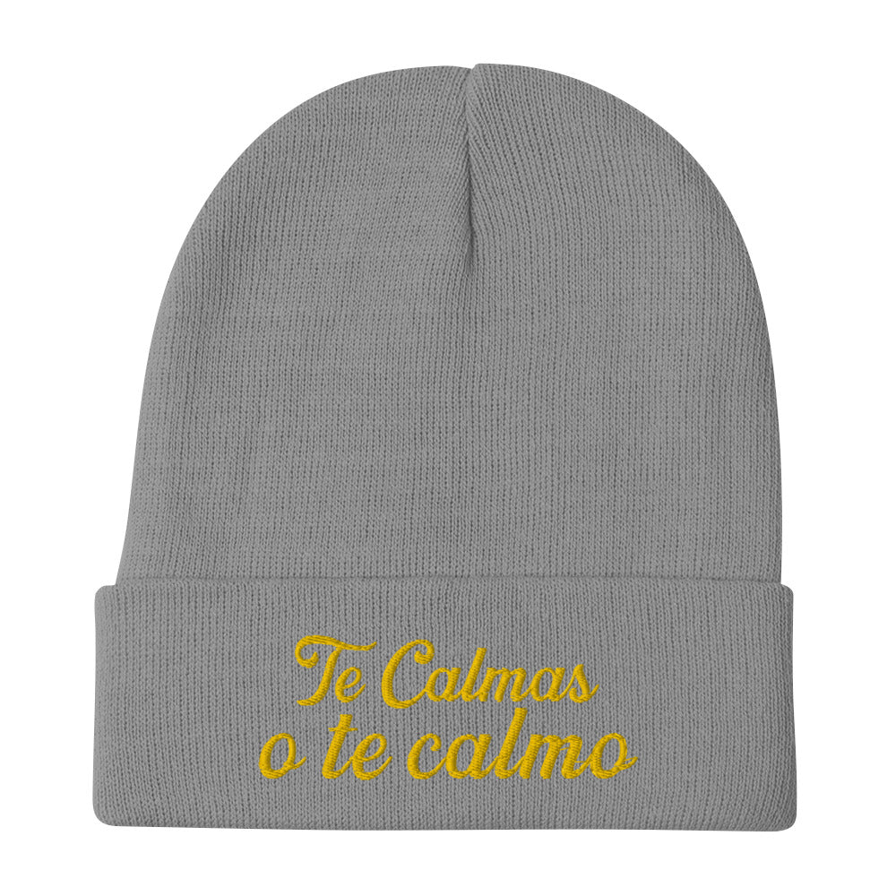 Te Calmas O Te Calmo Embroidered Beanie