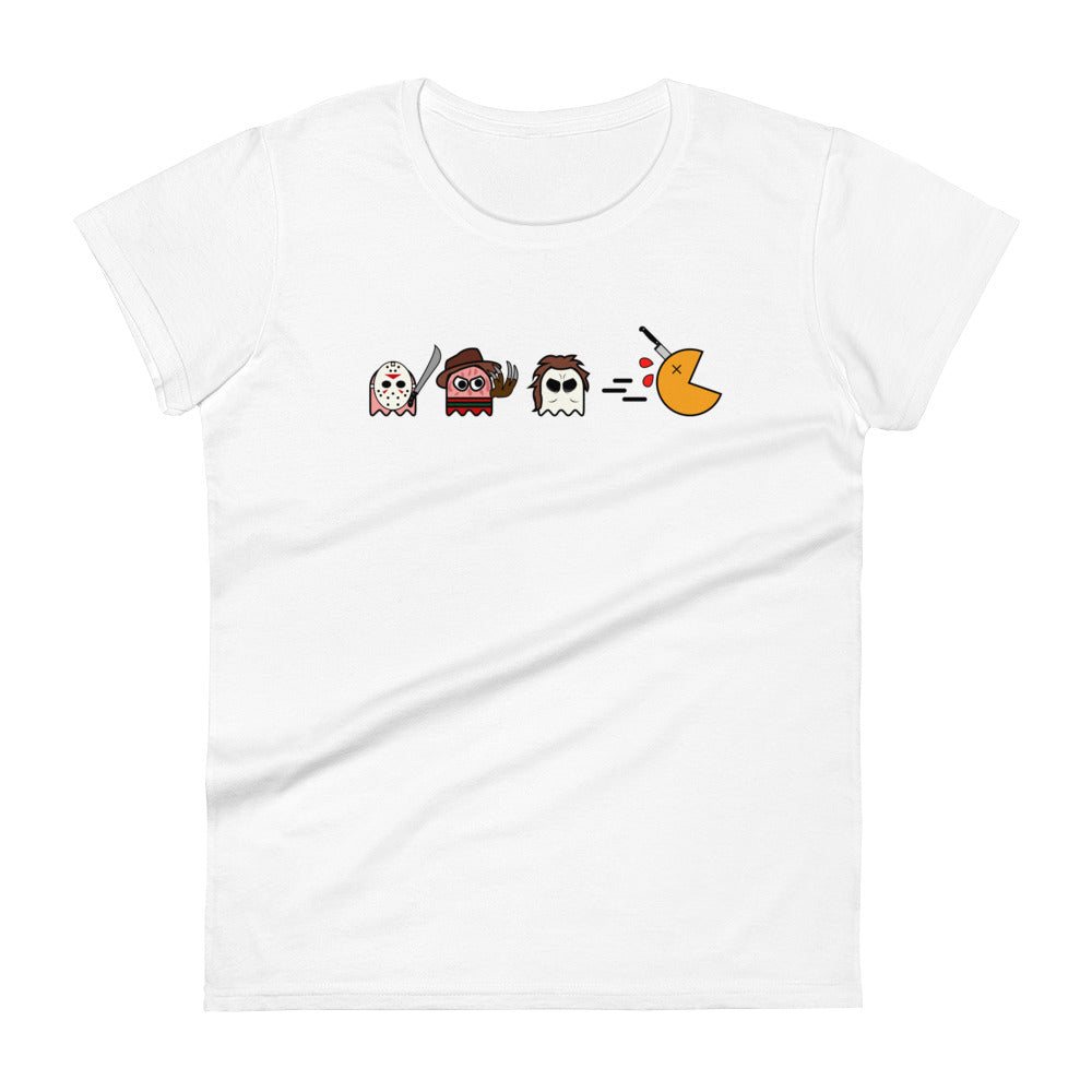 1980's Horror Movie with Packman Parody - Women's short sleeve t-shirt