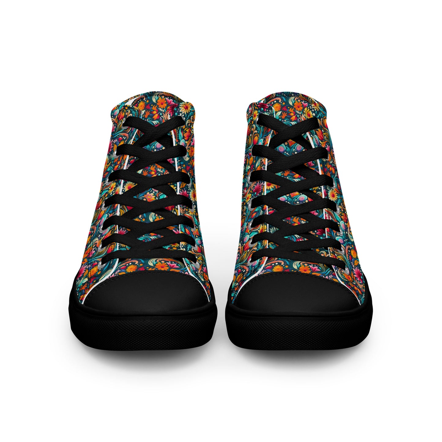 Floral Women’s high top canvas shoes