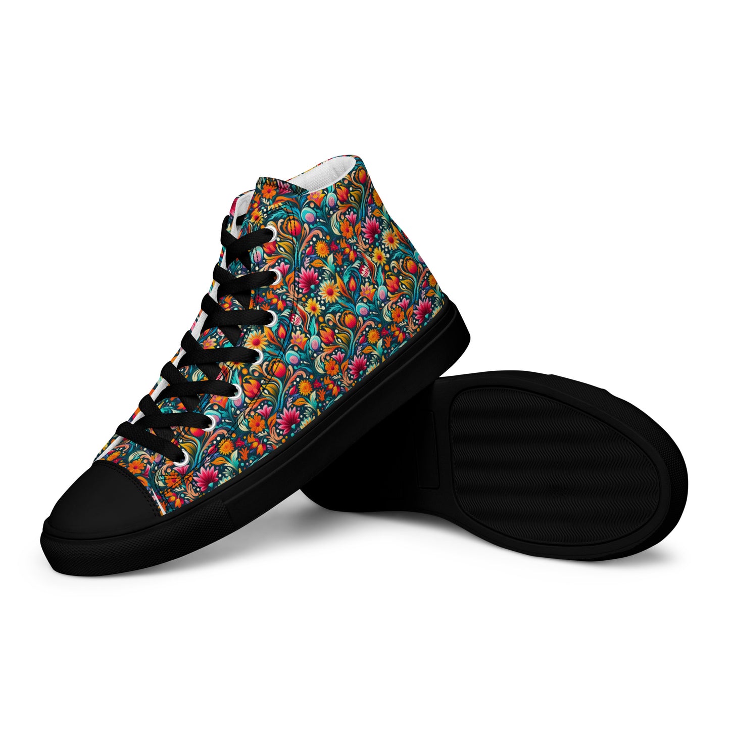 Floral Women’s high top canvas shoes