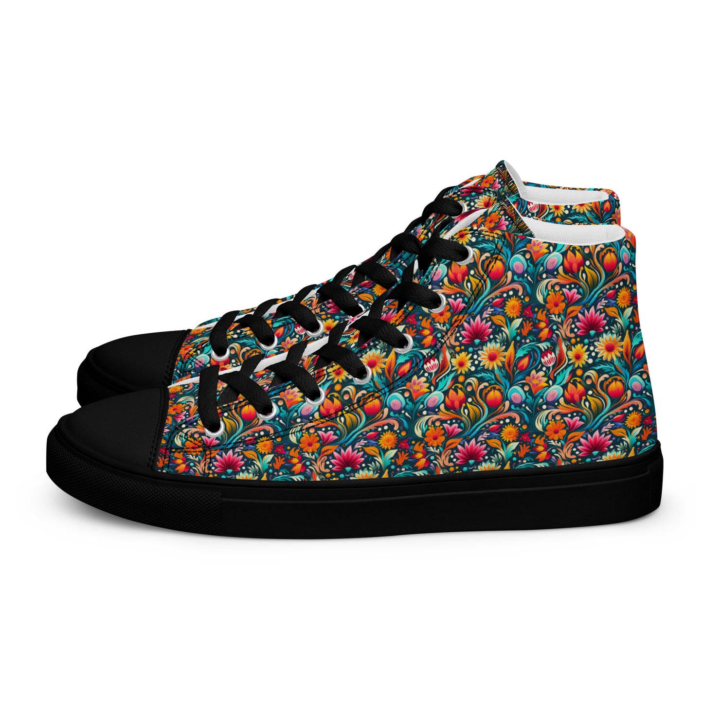 Floral Women’s high top canvas shoes