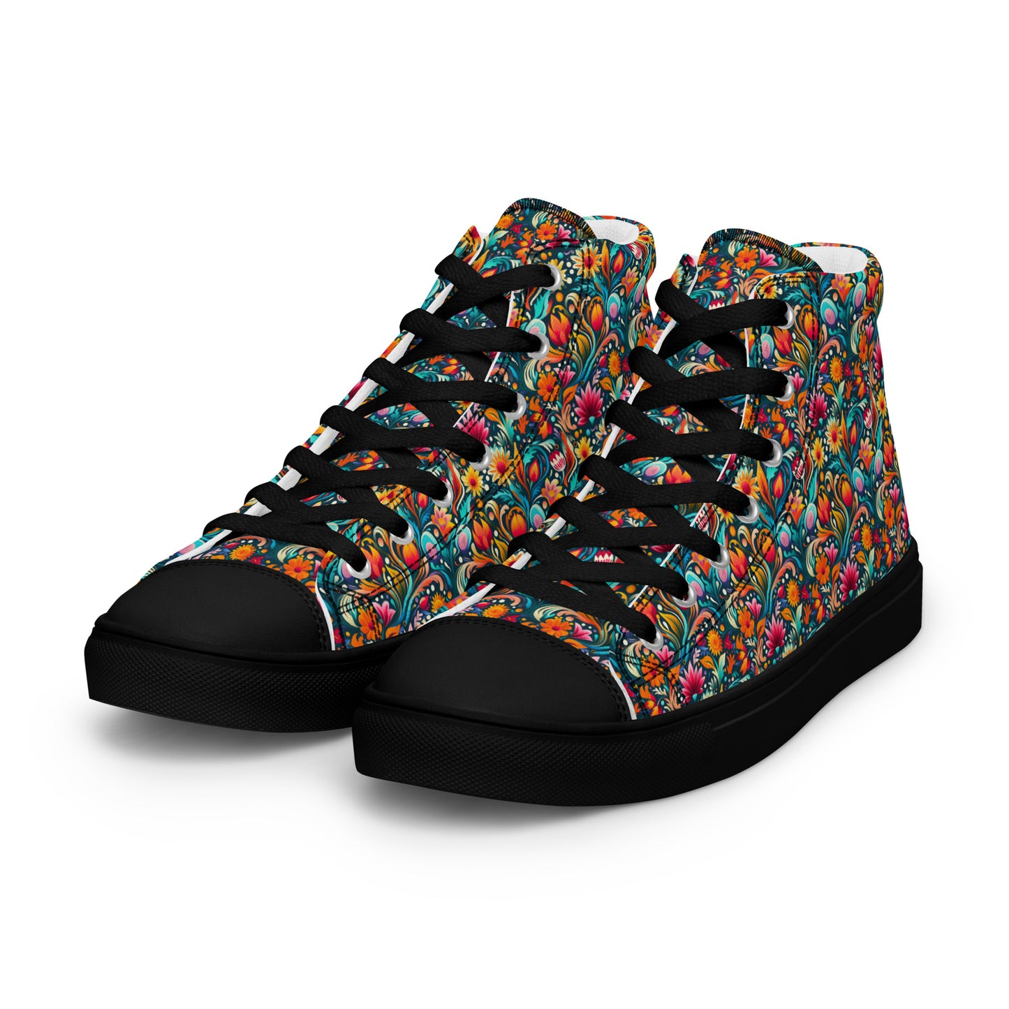 Floral Women’s high top canvas shoes