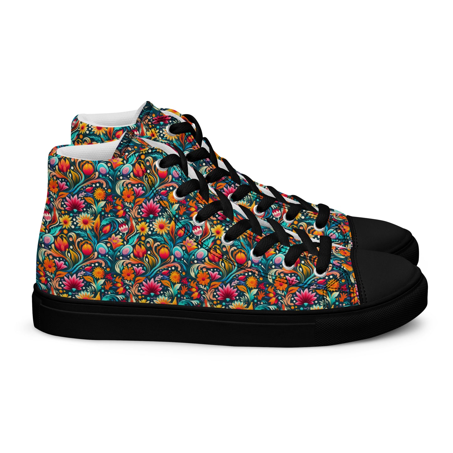 Floral Women’s high top canvas shoes