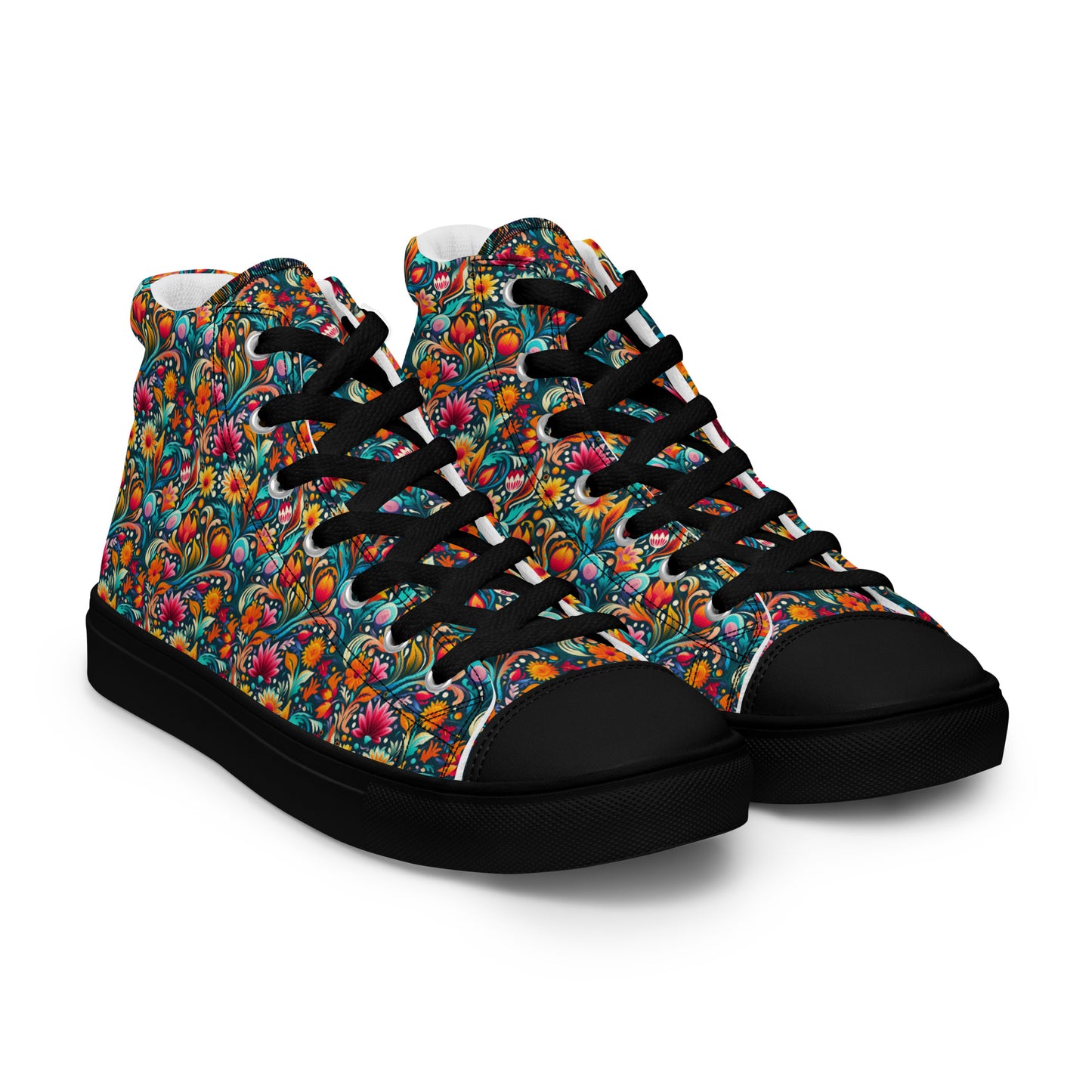 Floral Women’s high top canvas shoes