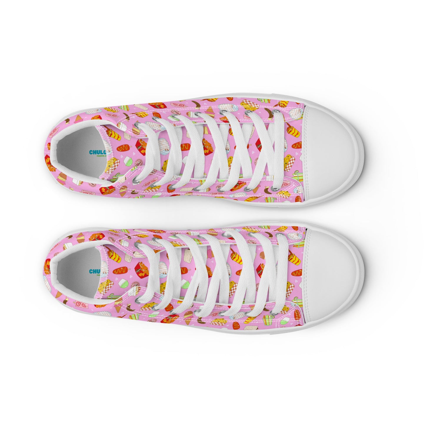 Pink Food Pop - Women’s high top canvas shoes