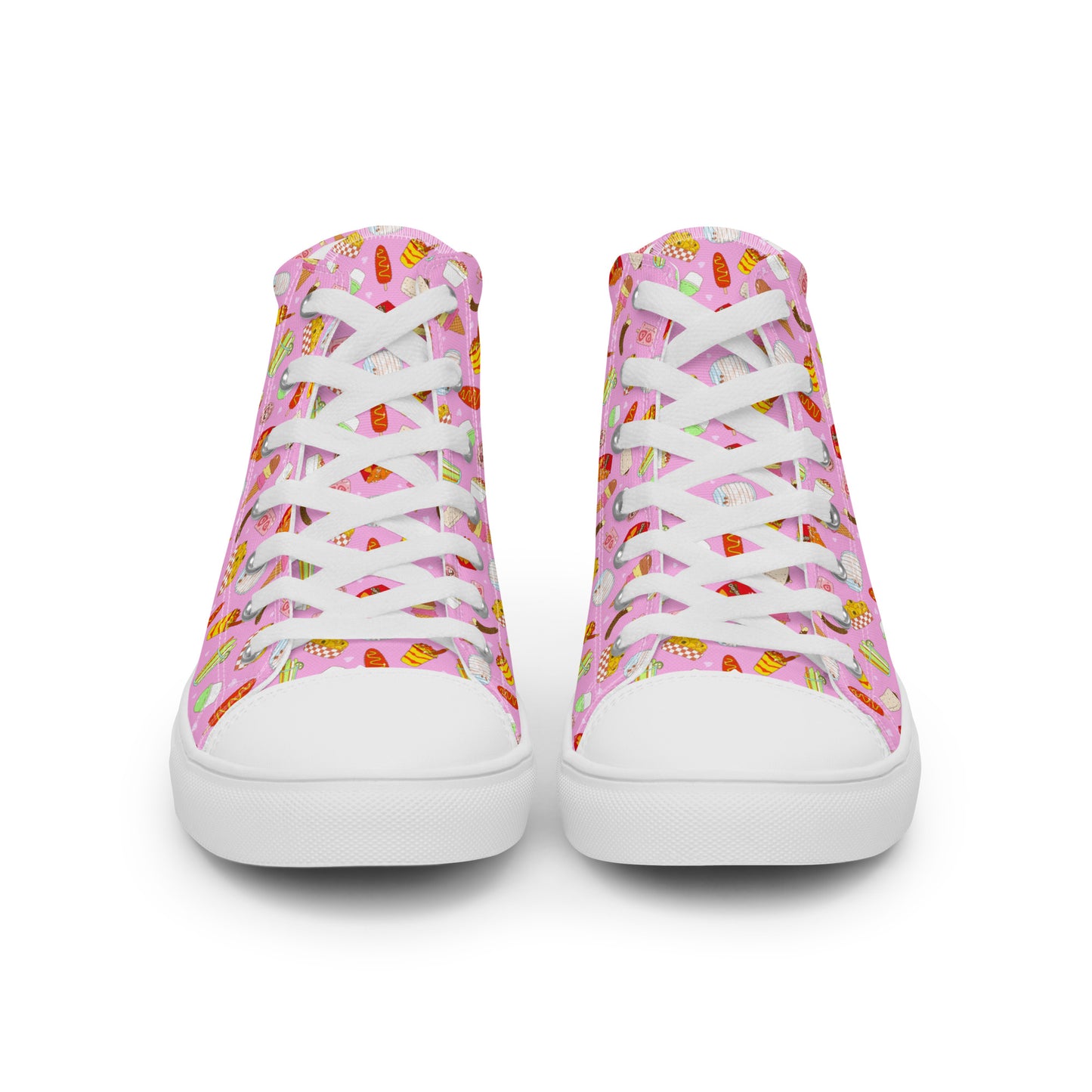 Pink Food Pop - Women’s high top canvas shoes