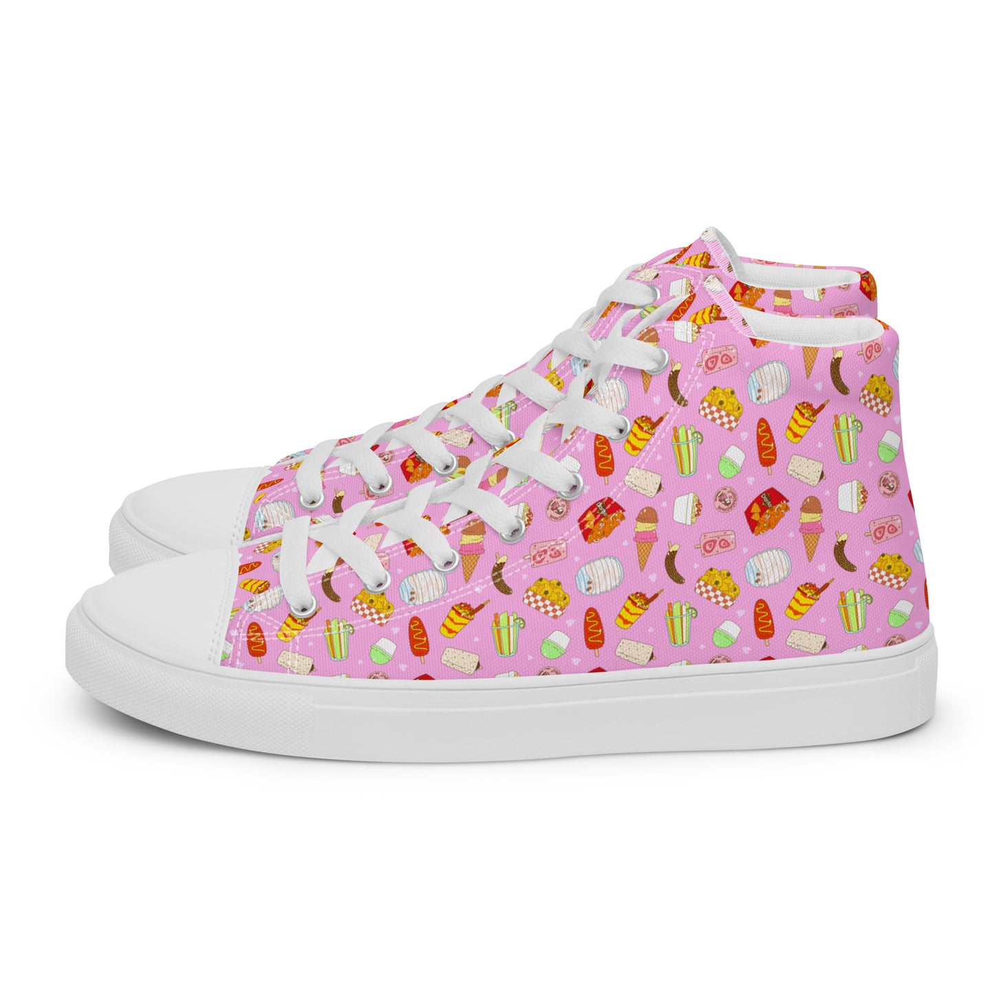 Pink Food Pop - Women’s high top canvas shoes