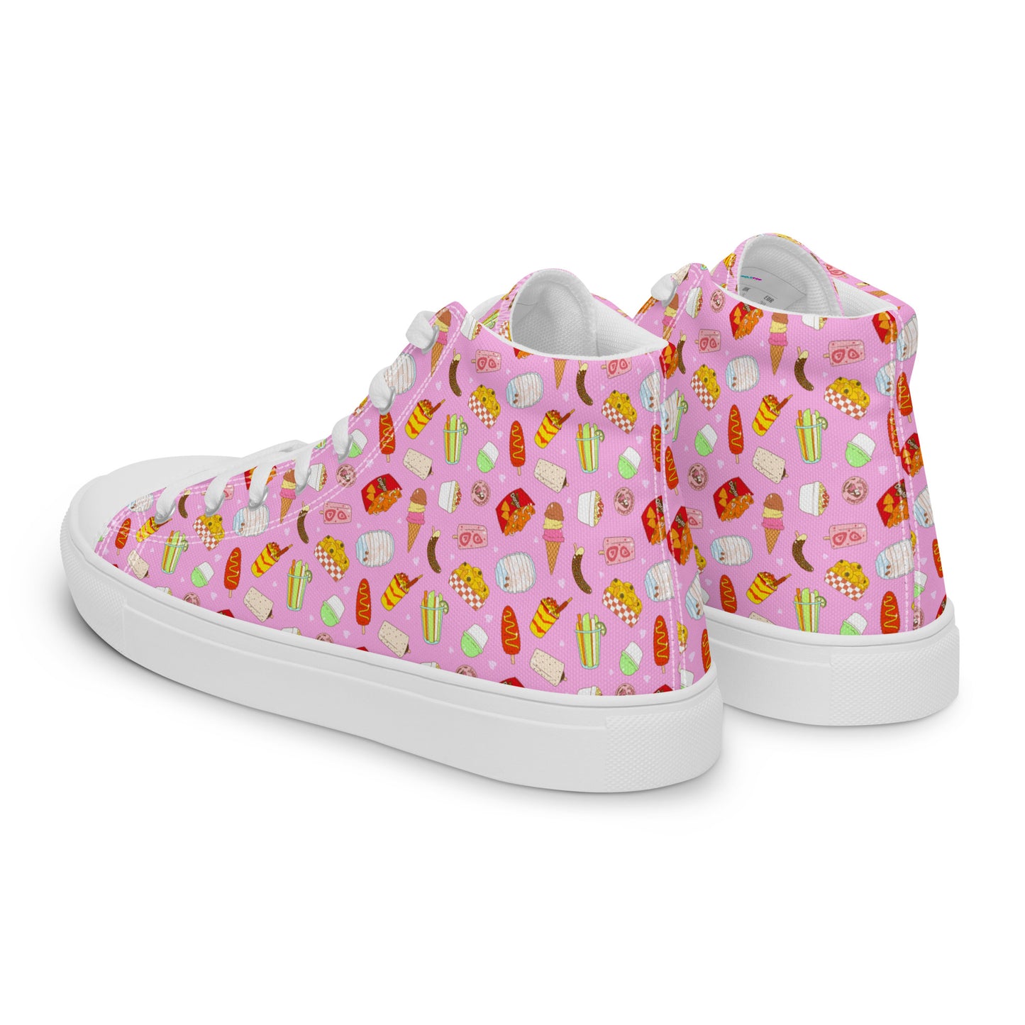 Pink Food Pop - Women’s high top canvas shoes